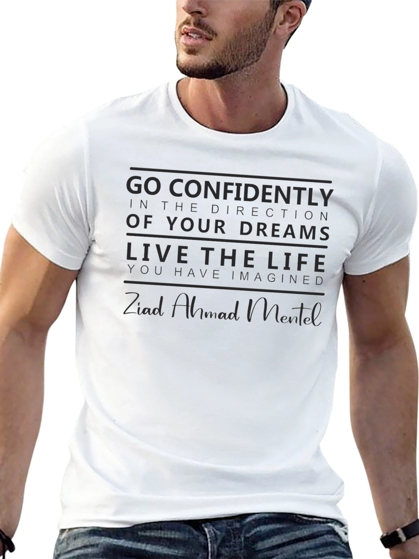Motivational Black T-Shirt: Dream Big Live Life