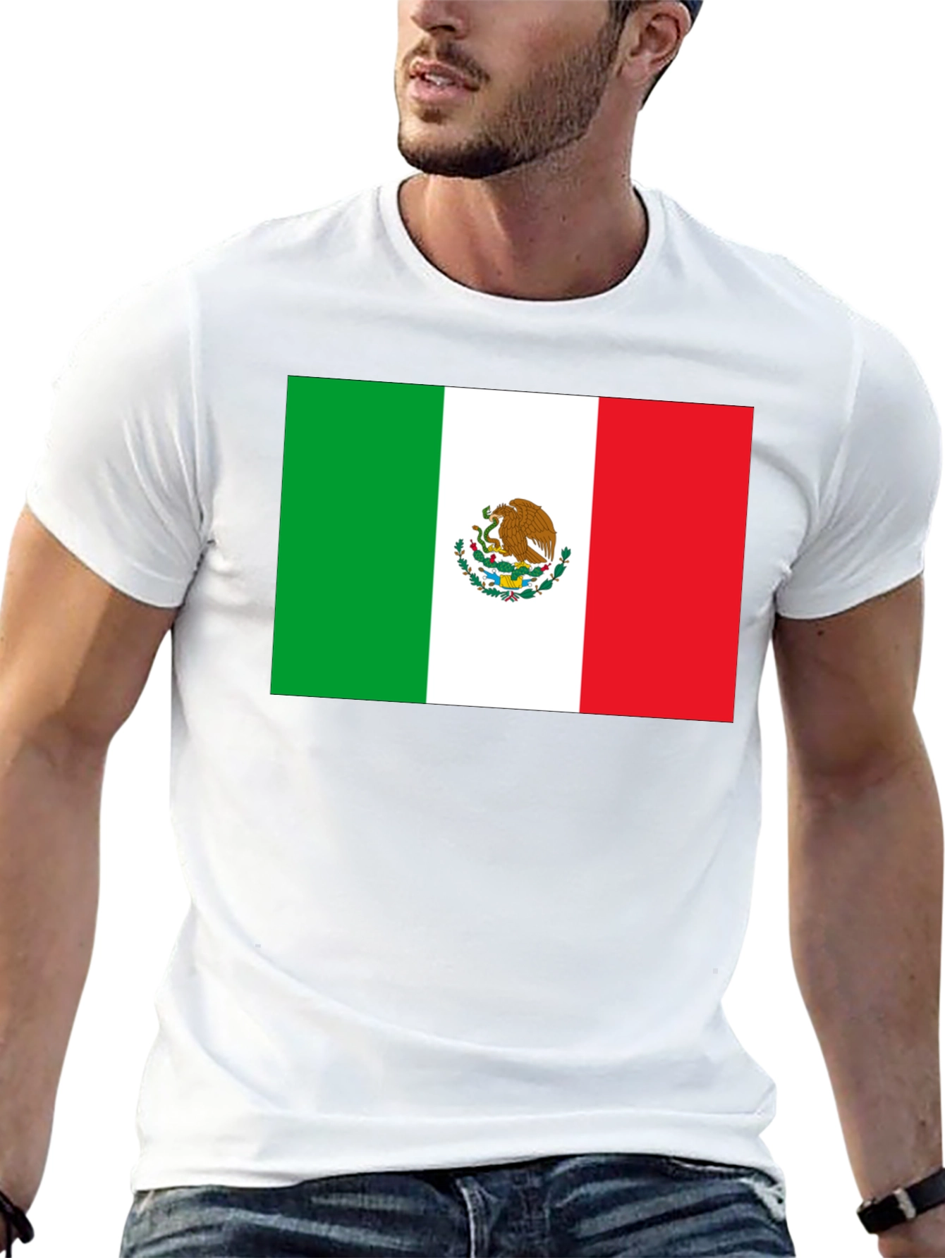 Mexican Flag Graphic Black T-Shirt