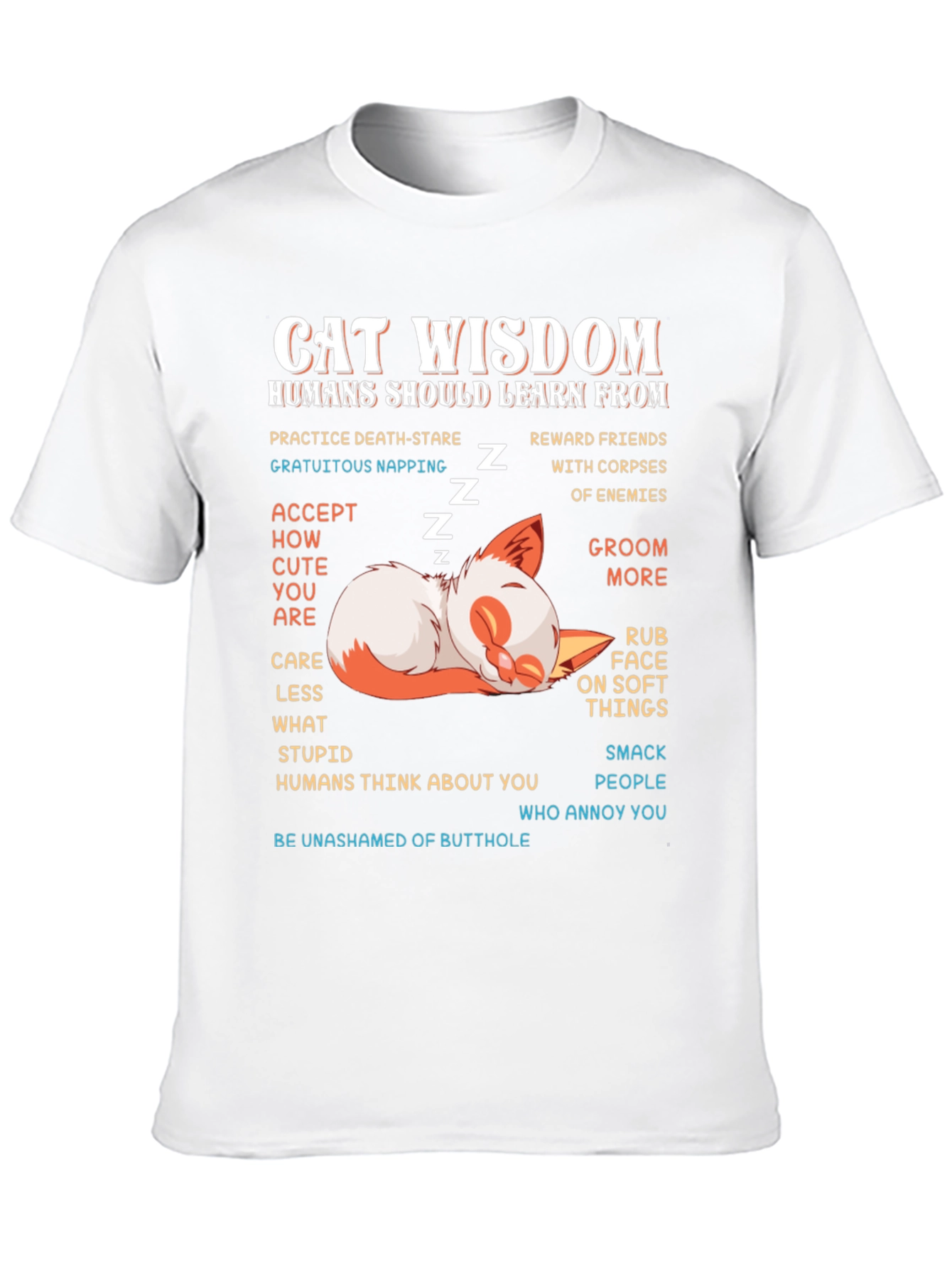 Cat Wisdom Graphic T-Shirt: Learn from Felines!