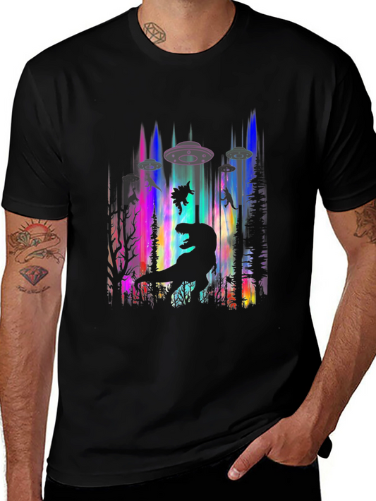Dinosaur Alien Abduction Graphic Tee