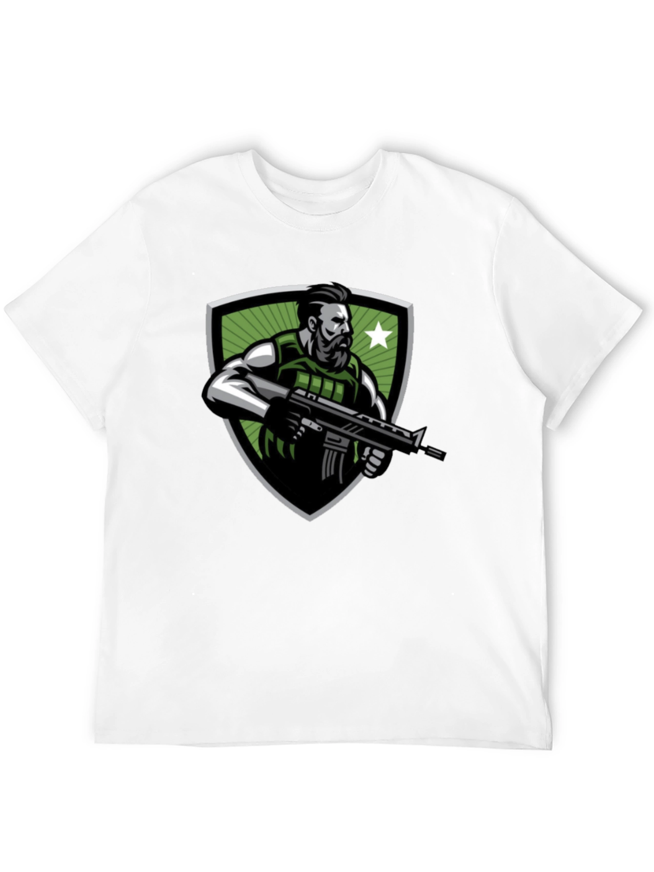 Tactical Soldier Graphic Tee - Black