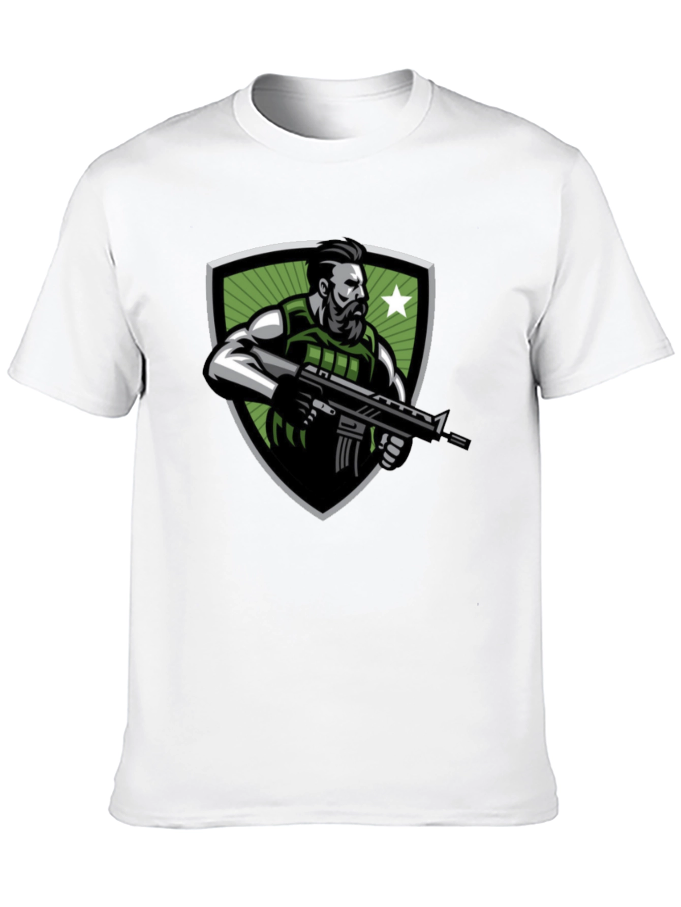 Tactical Soldier Graphic Tee - Black