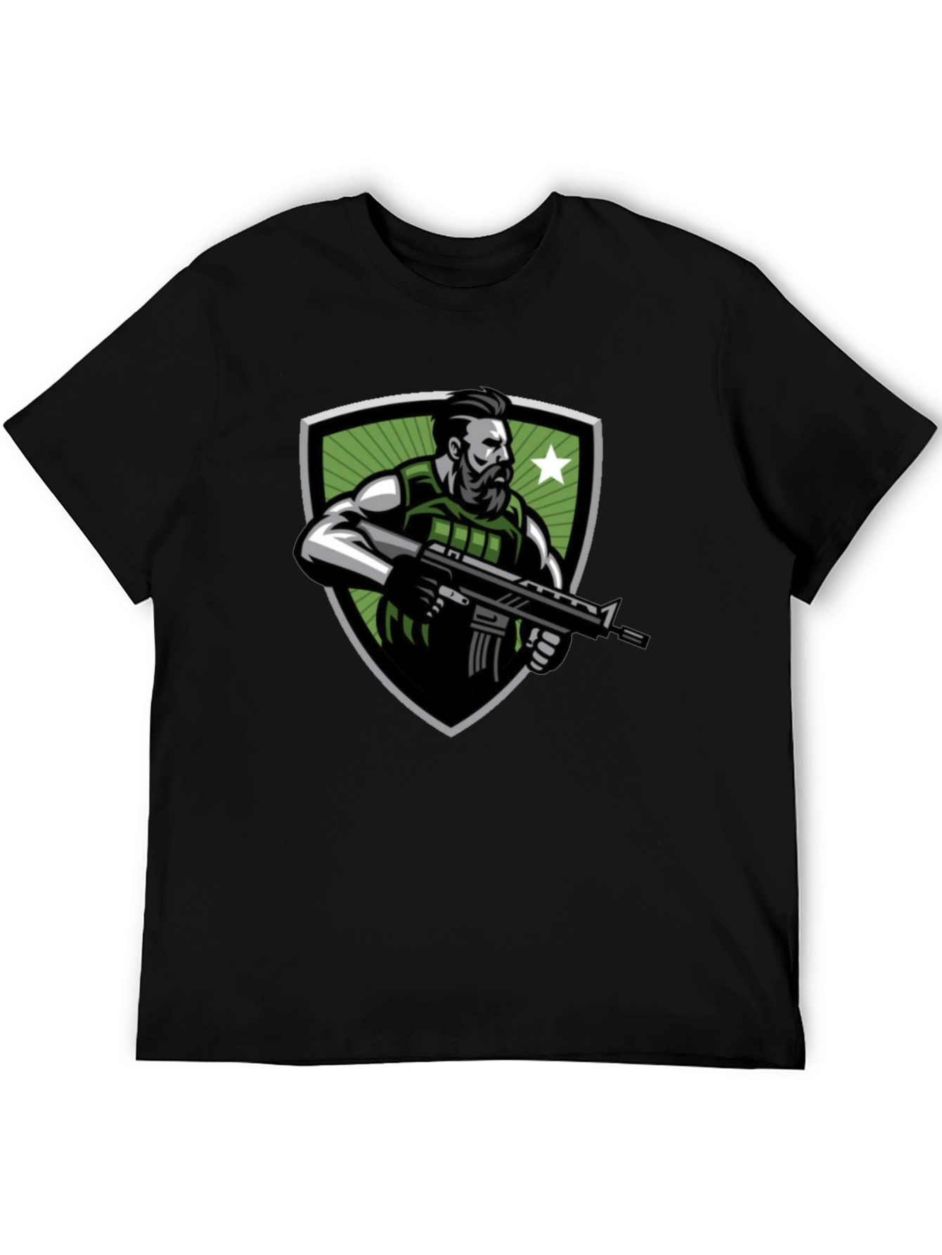 Tactical Soldier Graphic Tee - Black
