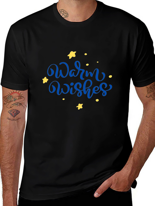Warm Wishes Graphic Tee - Black Casual T-Shirt