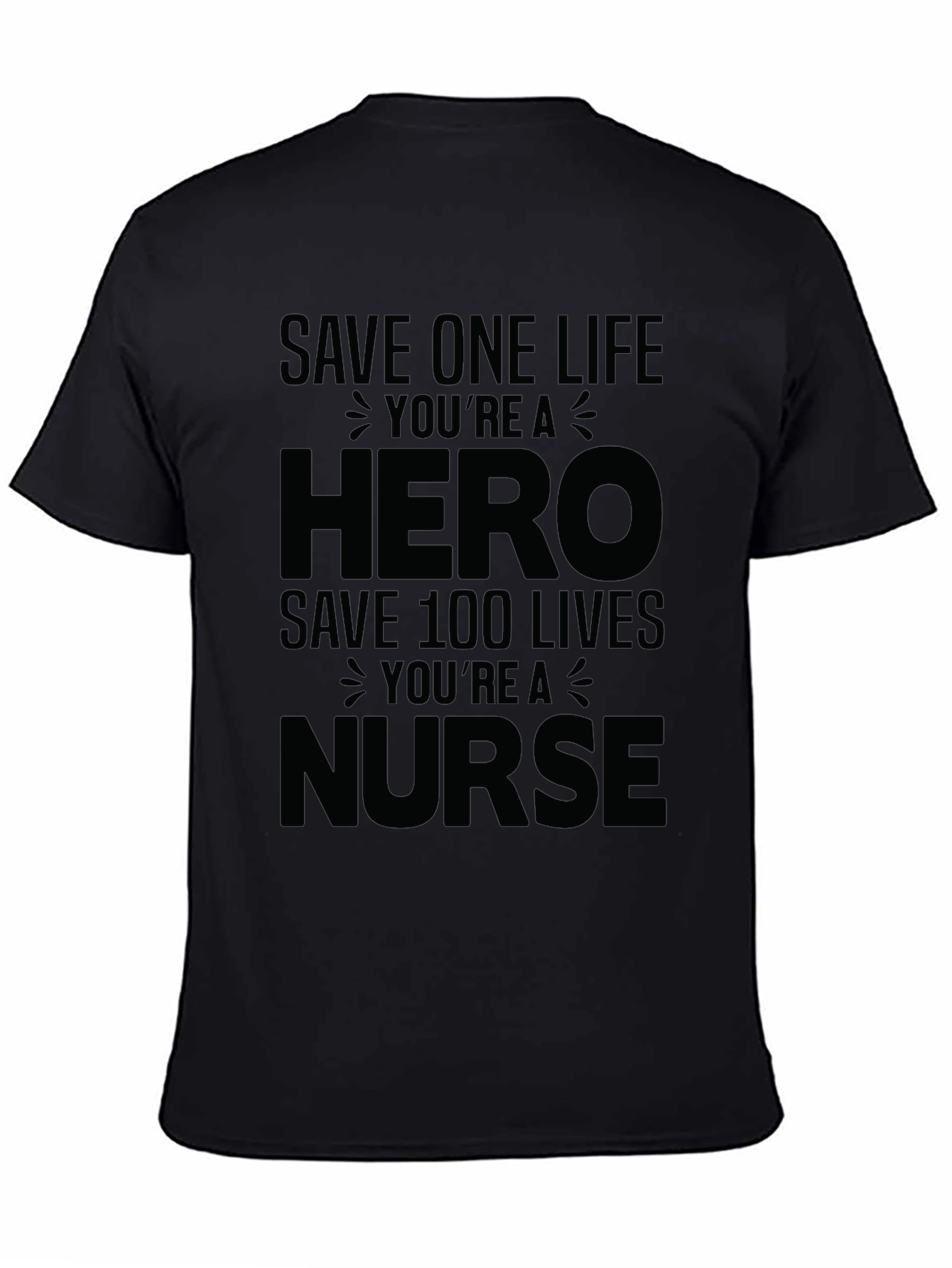Hero Nurse Graphic Tee - Black Unisex T-Shirt