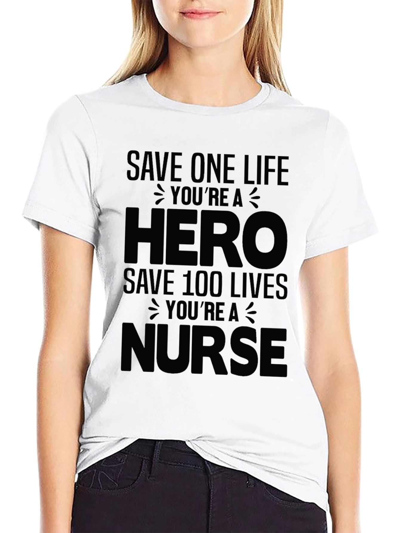 Hero Nurse Graphic Tee - Black Unisex T-Shirt