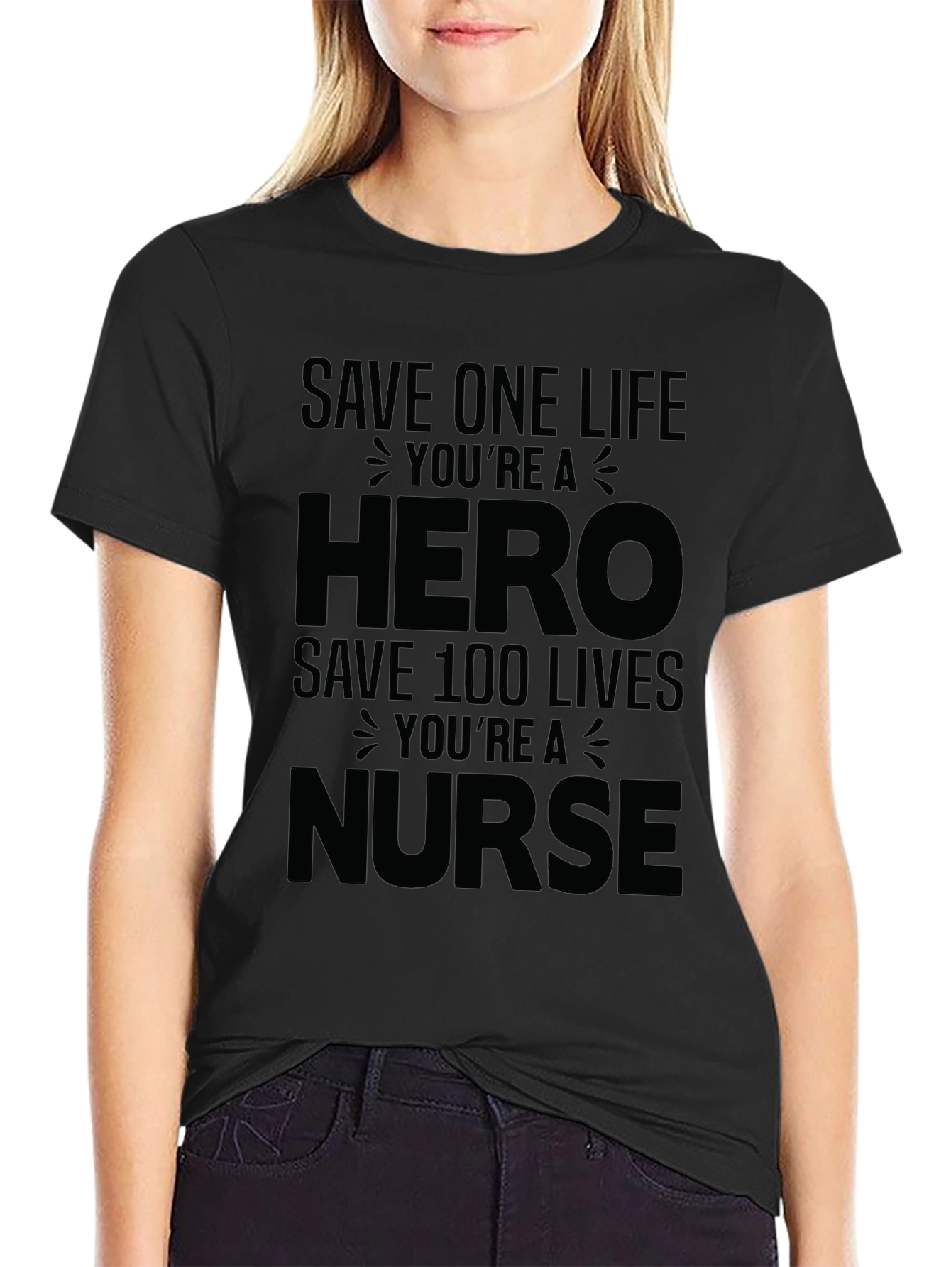 Hero Nurse Graphic Tee - Black Unisex T-Shirt