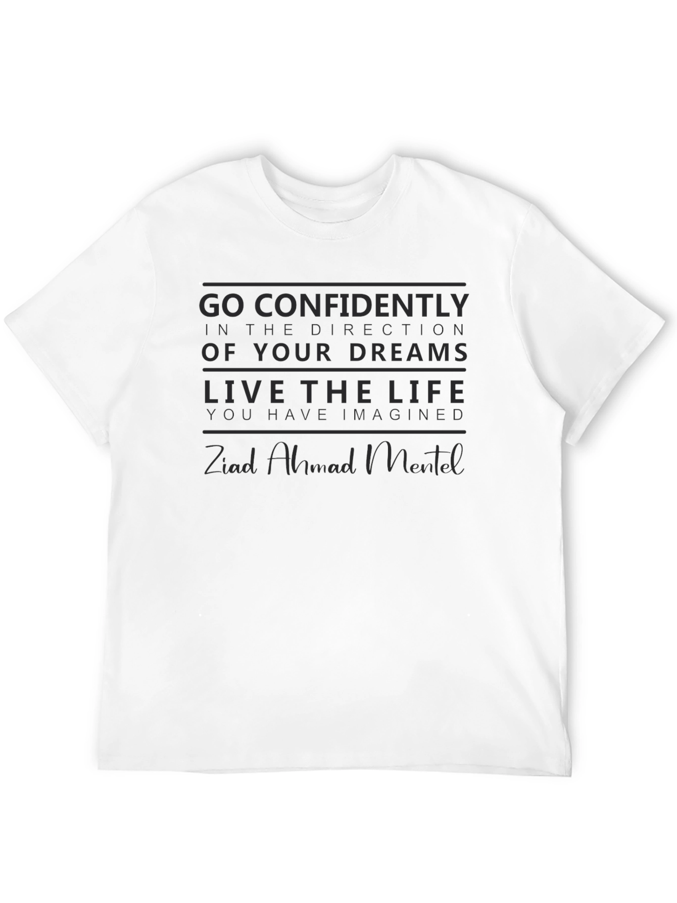 Motivational Black T-Shirt: Dream Big Live Life