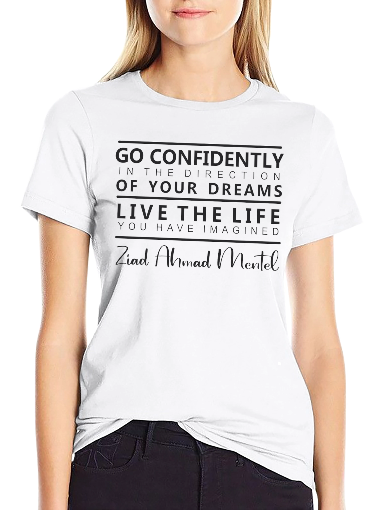 Motivational Black T-Shirt: Dream Big Live Life