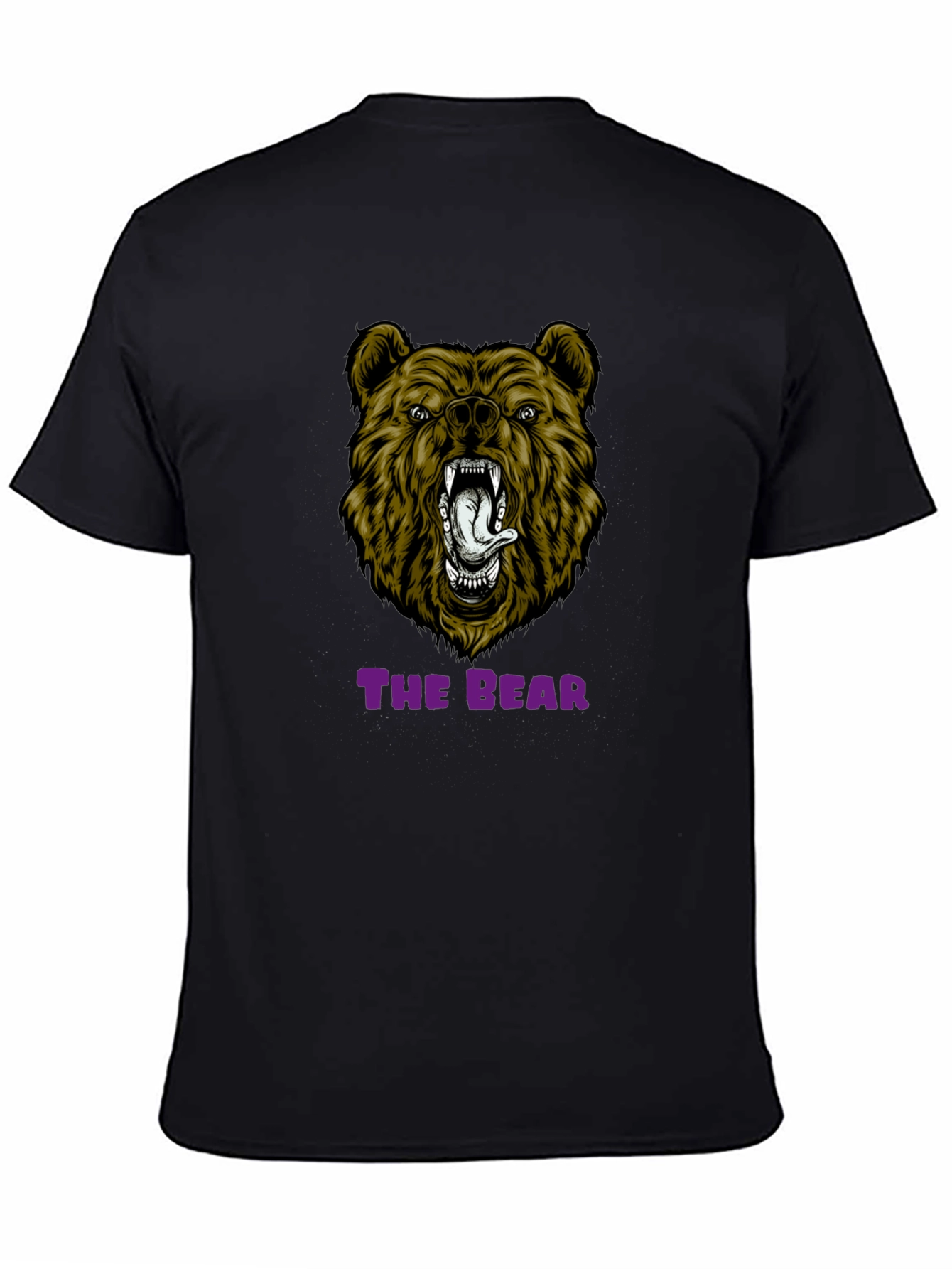 Bear Graphic Print T-Shirt - Mens Black Tee