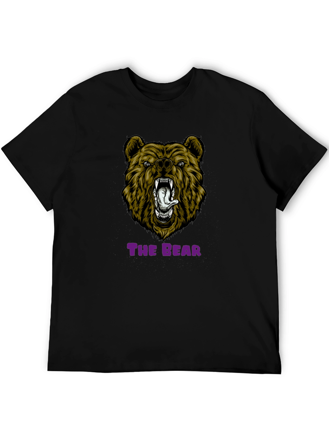 Bear Graphic Print T-Shirt - Mens Black Tee