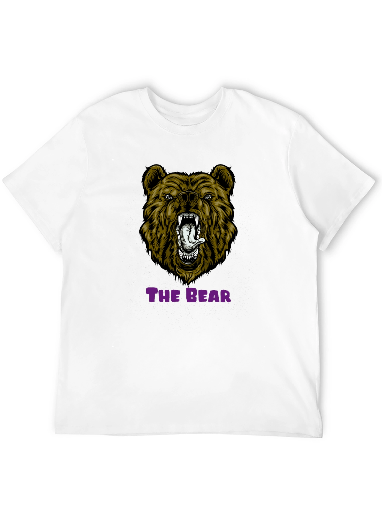 Bear Graphic Print T-Shirt - Mens Black Tee