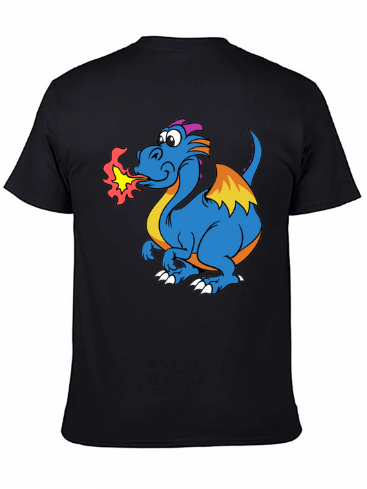 Fire-Breathing Dragon Graphic T-Shirt - Black