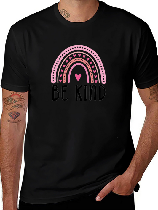 Be Kind Rainbow Heart Graphic T-Shirt