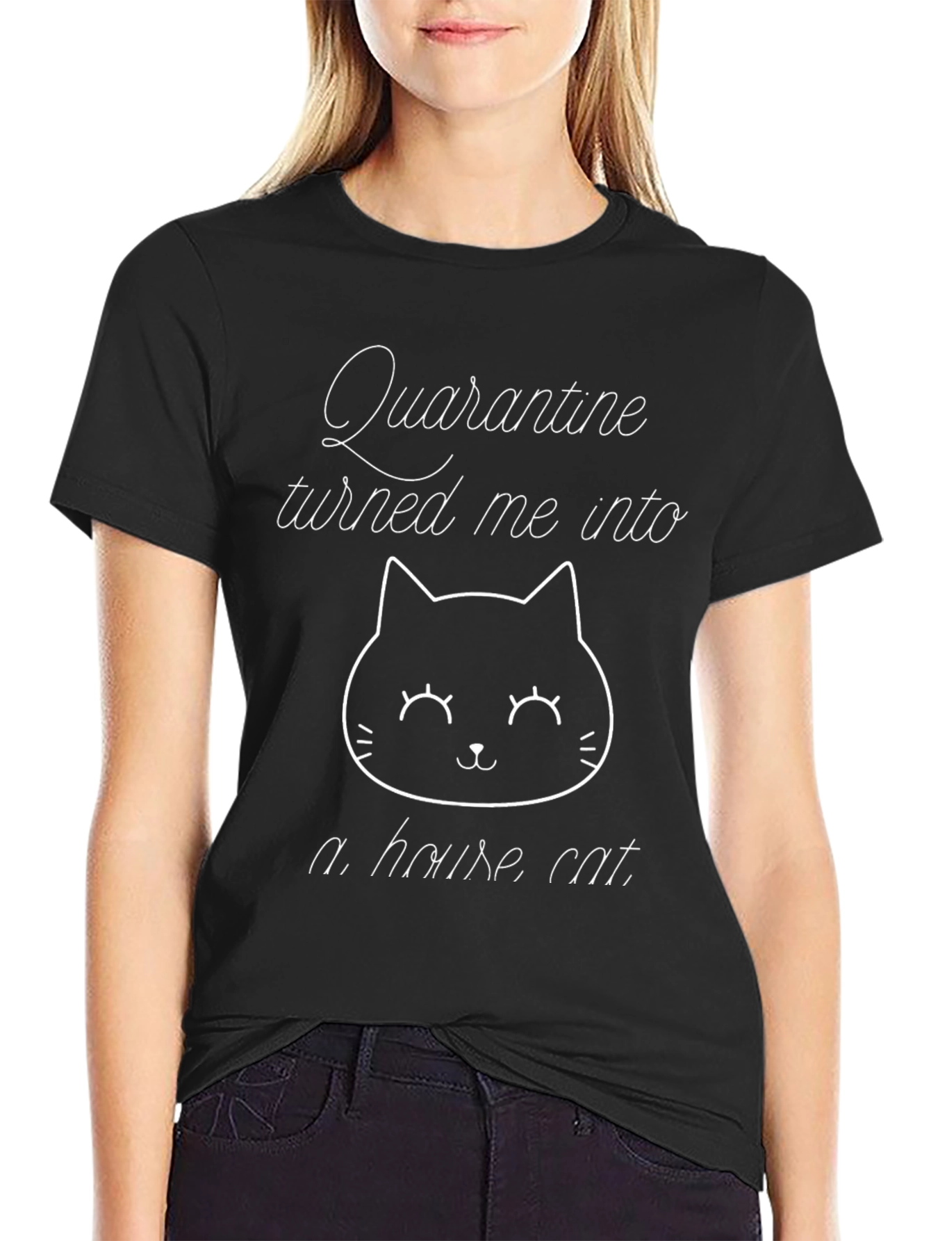 Quarantine House Cat Black T-Shirt