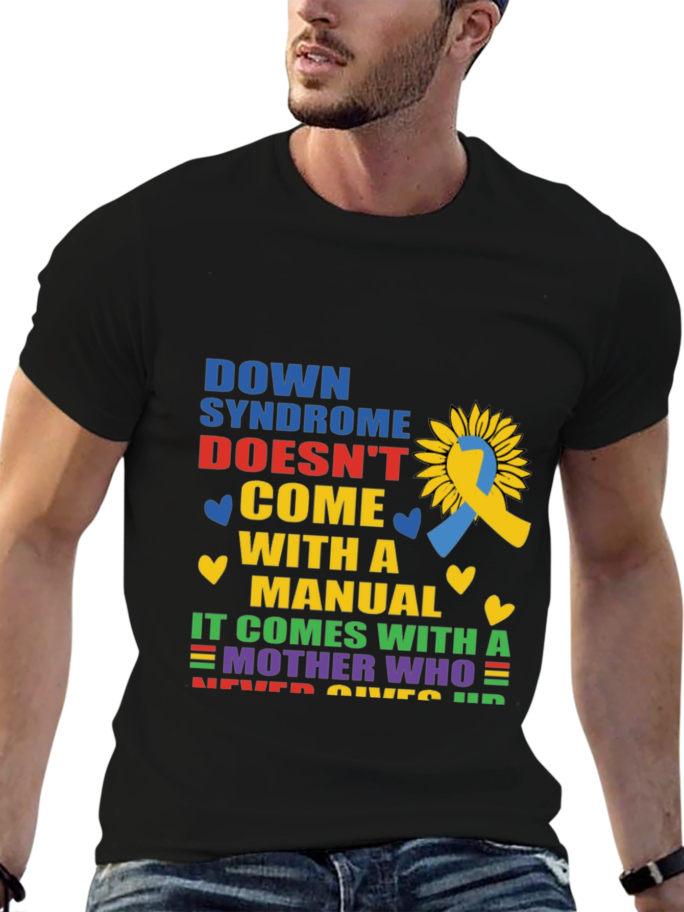 Down Syndrome Awareness T-Shirt Sunflower Ribbon