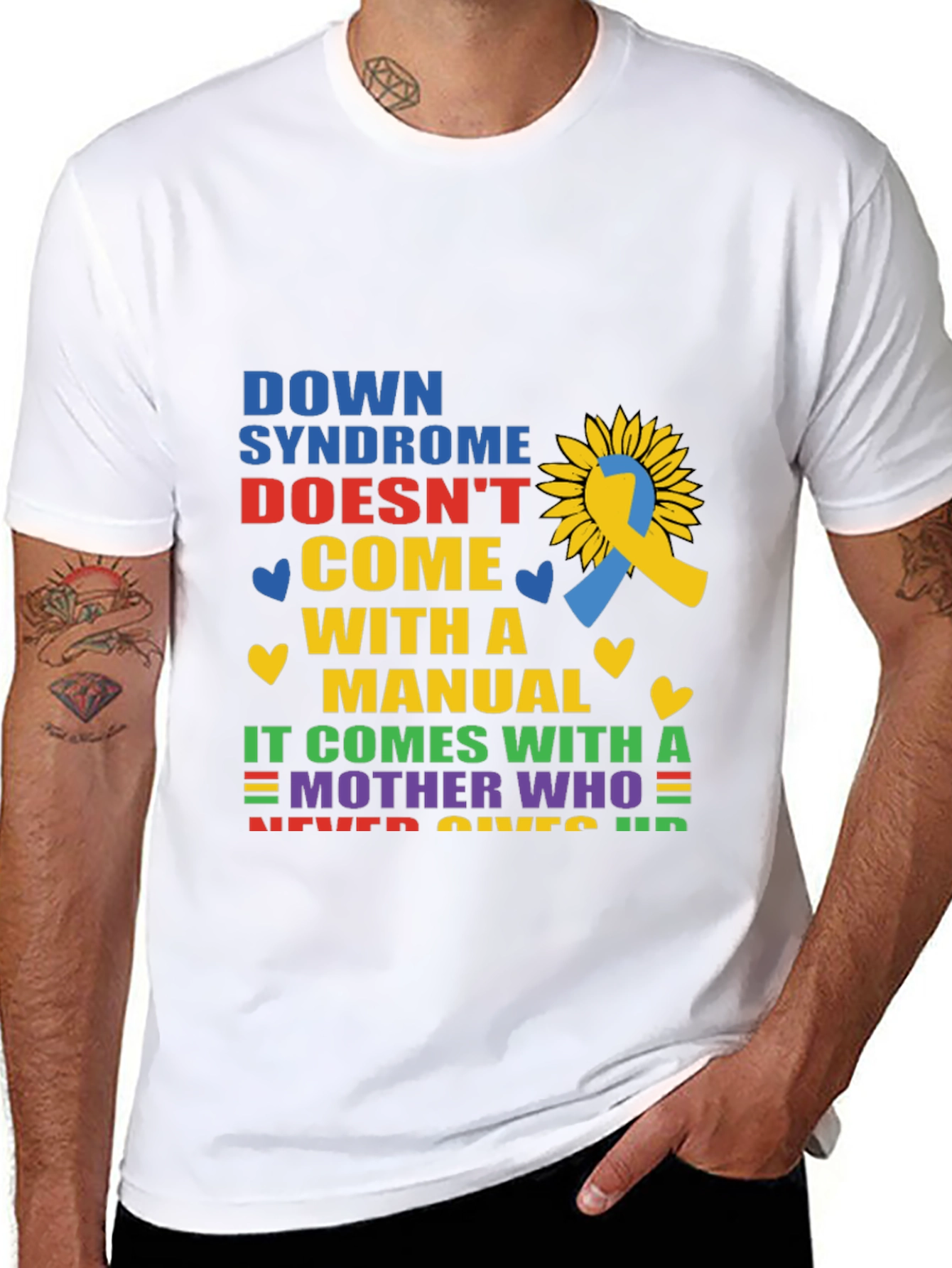 Down Syndrome Awareness T-Shirt Sunflower Ribbon