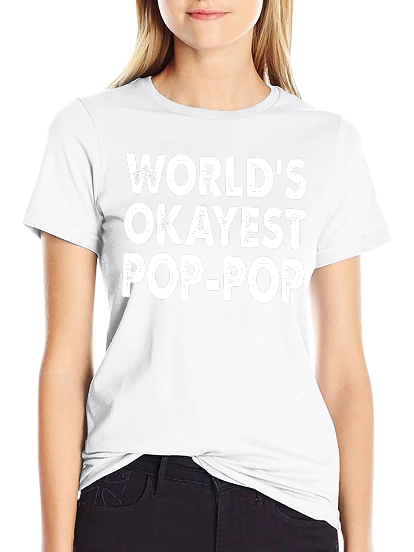 Worlds Okayest Pop-Pop Black T-Shirt