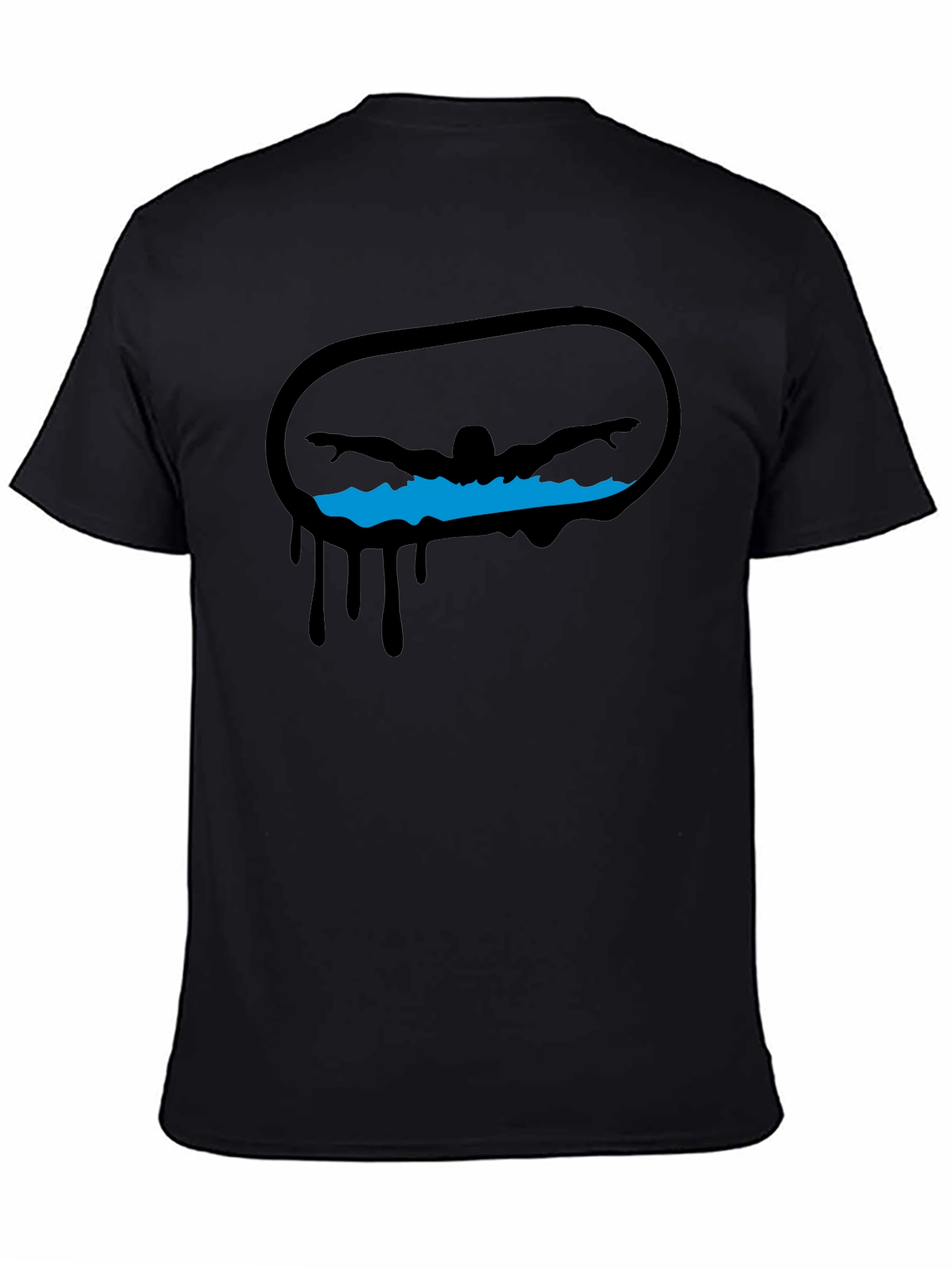 Swimmer Graphic Black T-Shirt