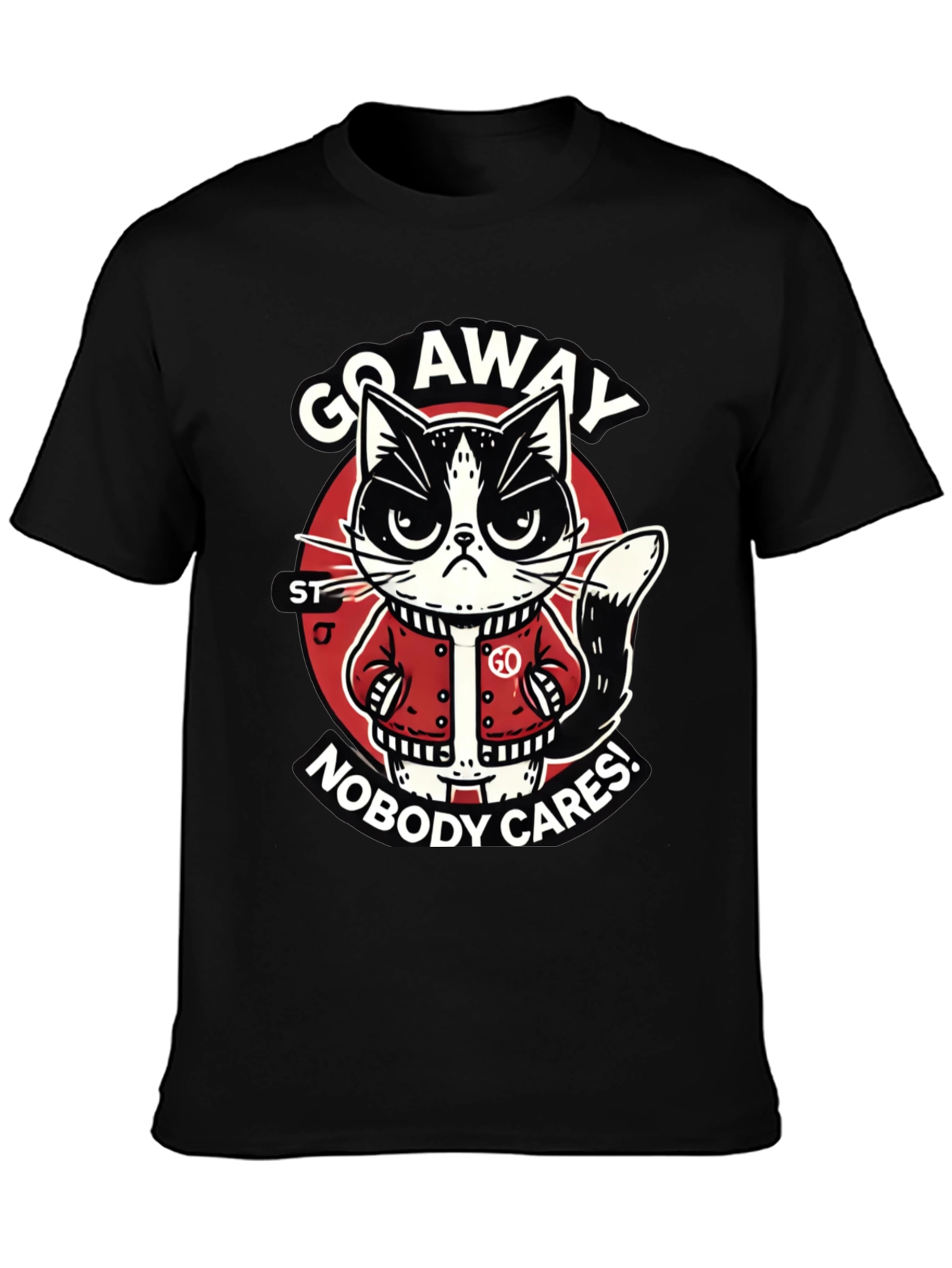 Go Away Cat T-Shirt Funny Graphic Tee