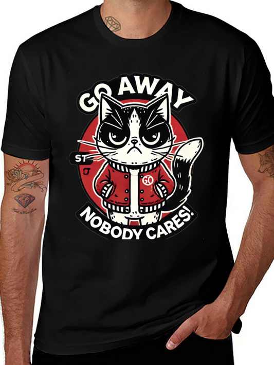 Go Away Cat T-Shirt Funny Graphic Tee