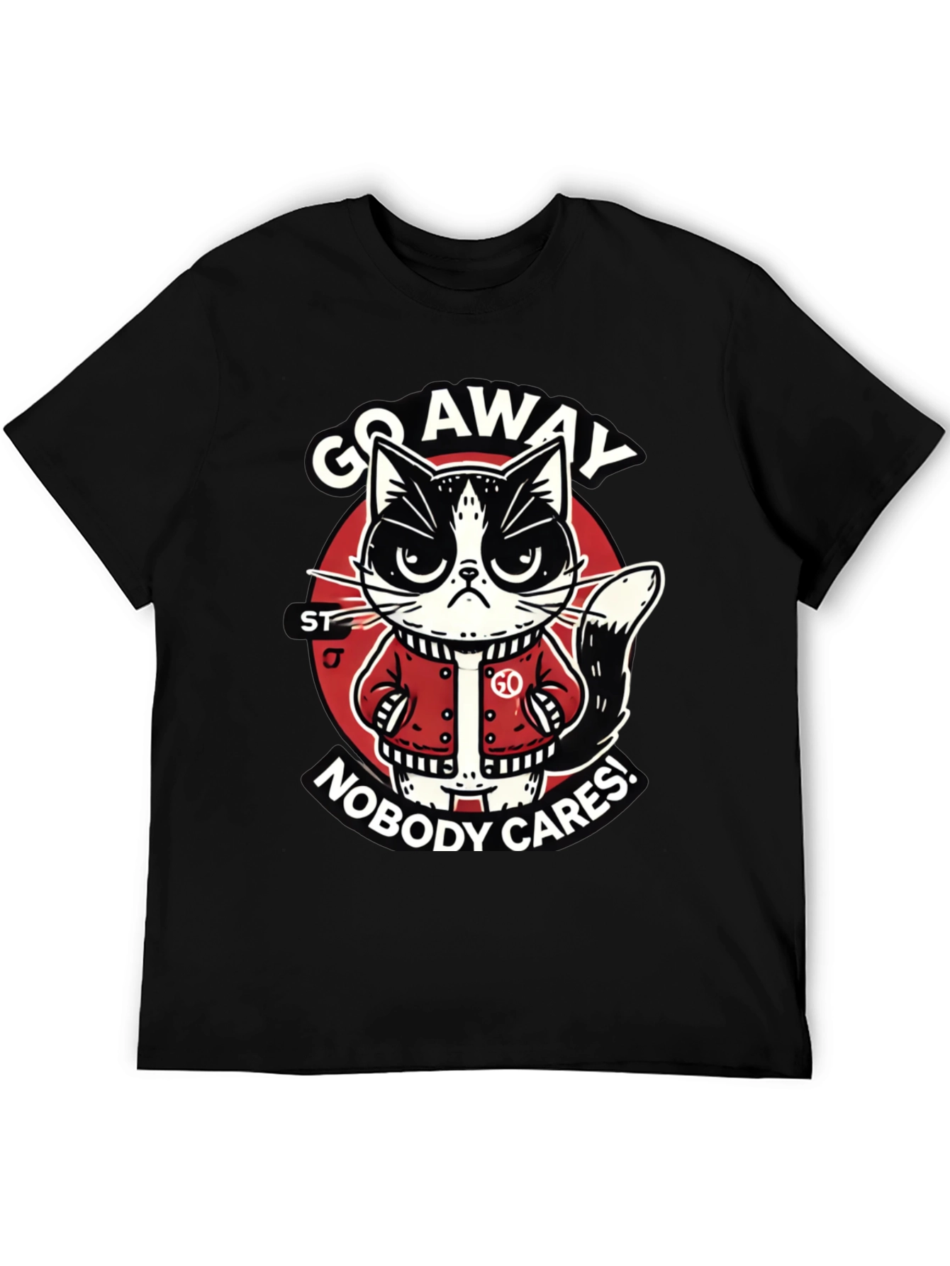 Go Away Cat T-Shirt Funny Graphic Tee