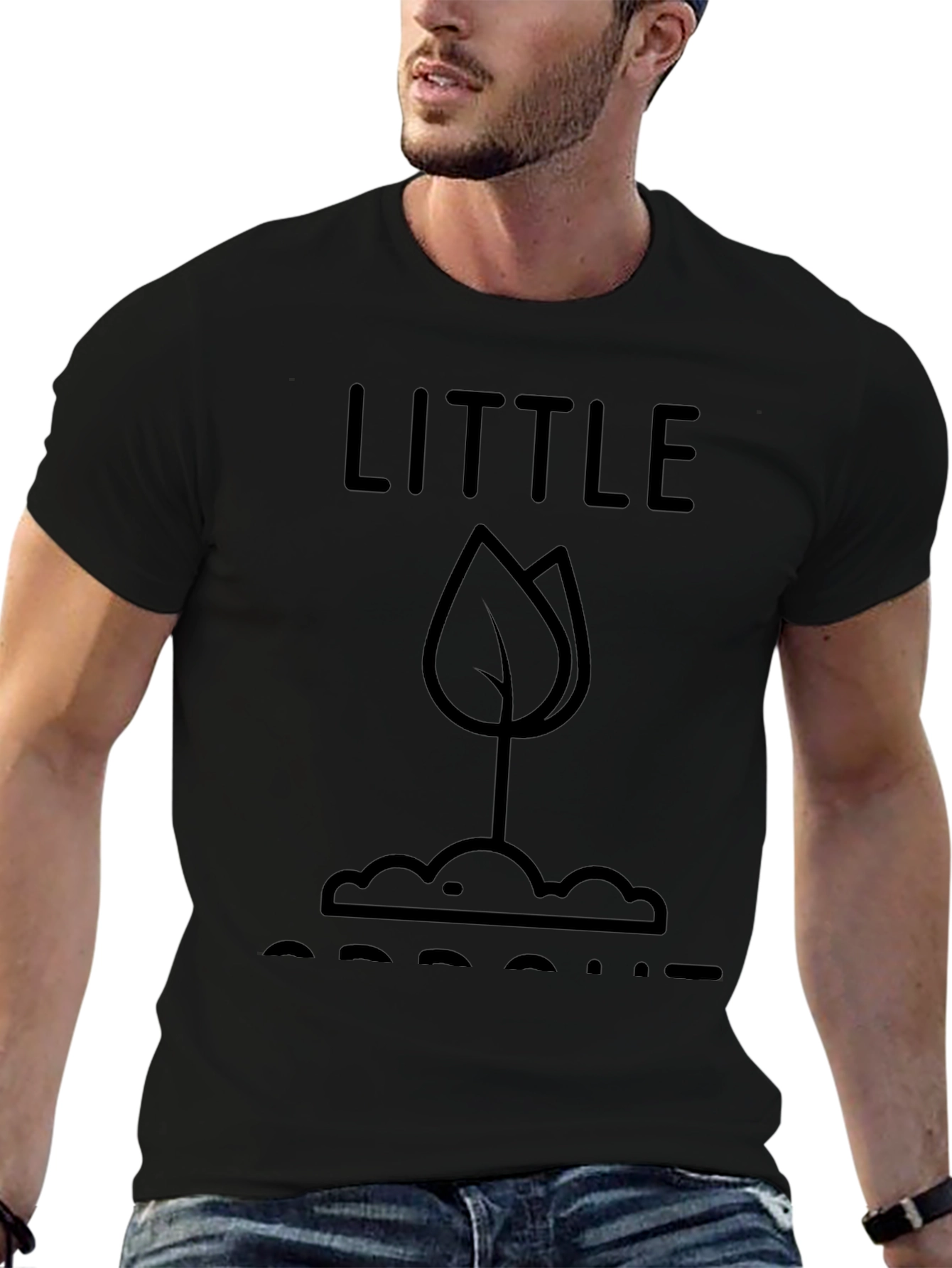 Little Sprout T-Shirt - Black Graphic Tee