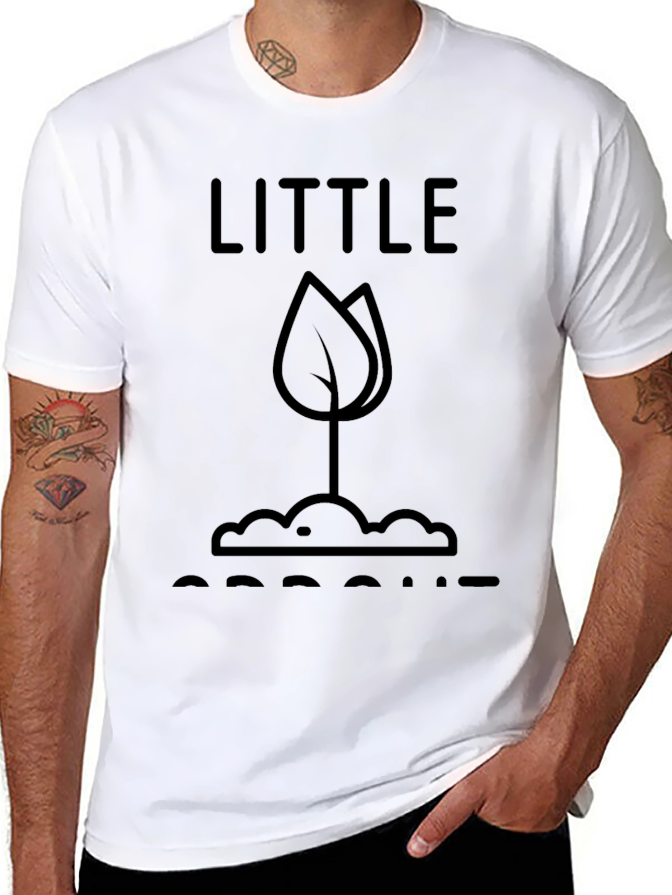 Little Sprout T-Shirt - Black Graphic Tee