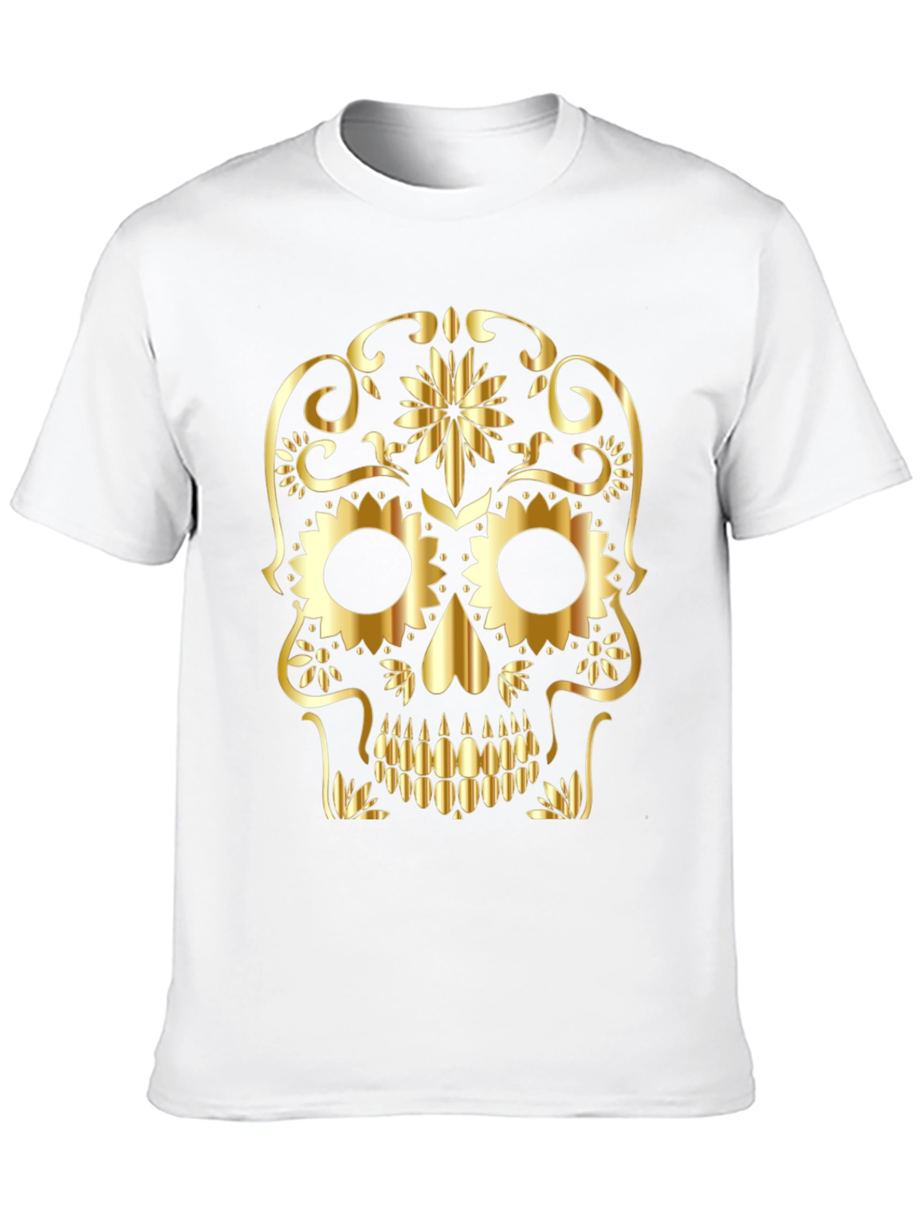 Golden Sugar Skull Graphic Tee