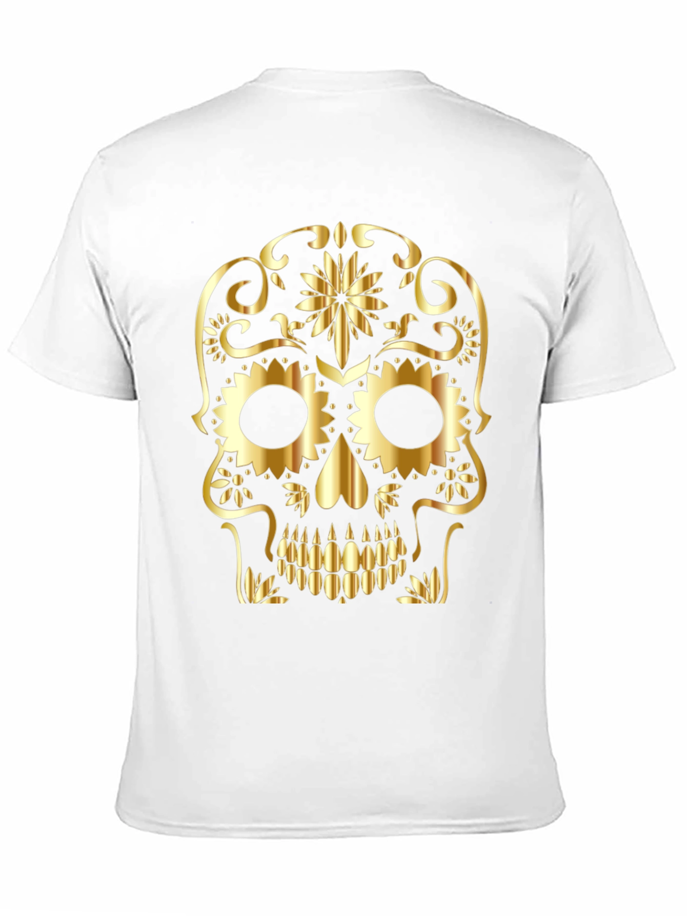 Golden Sugar Skull Graphic Tee