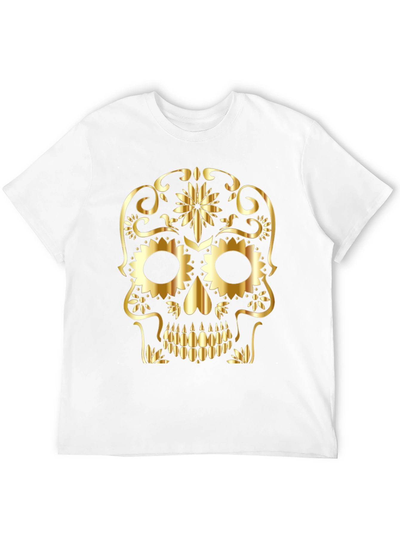 Golden Sugar Skull Graphic Tee