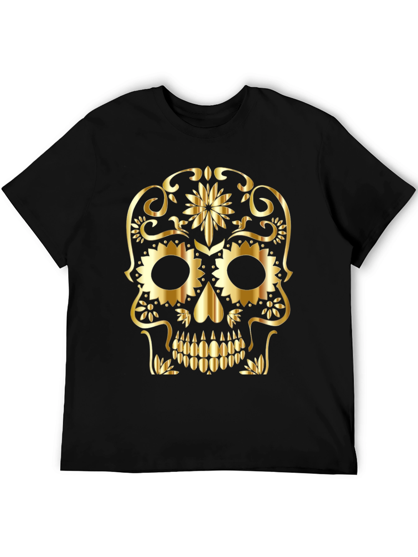 Golden Sugar Skull Graphic Tee