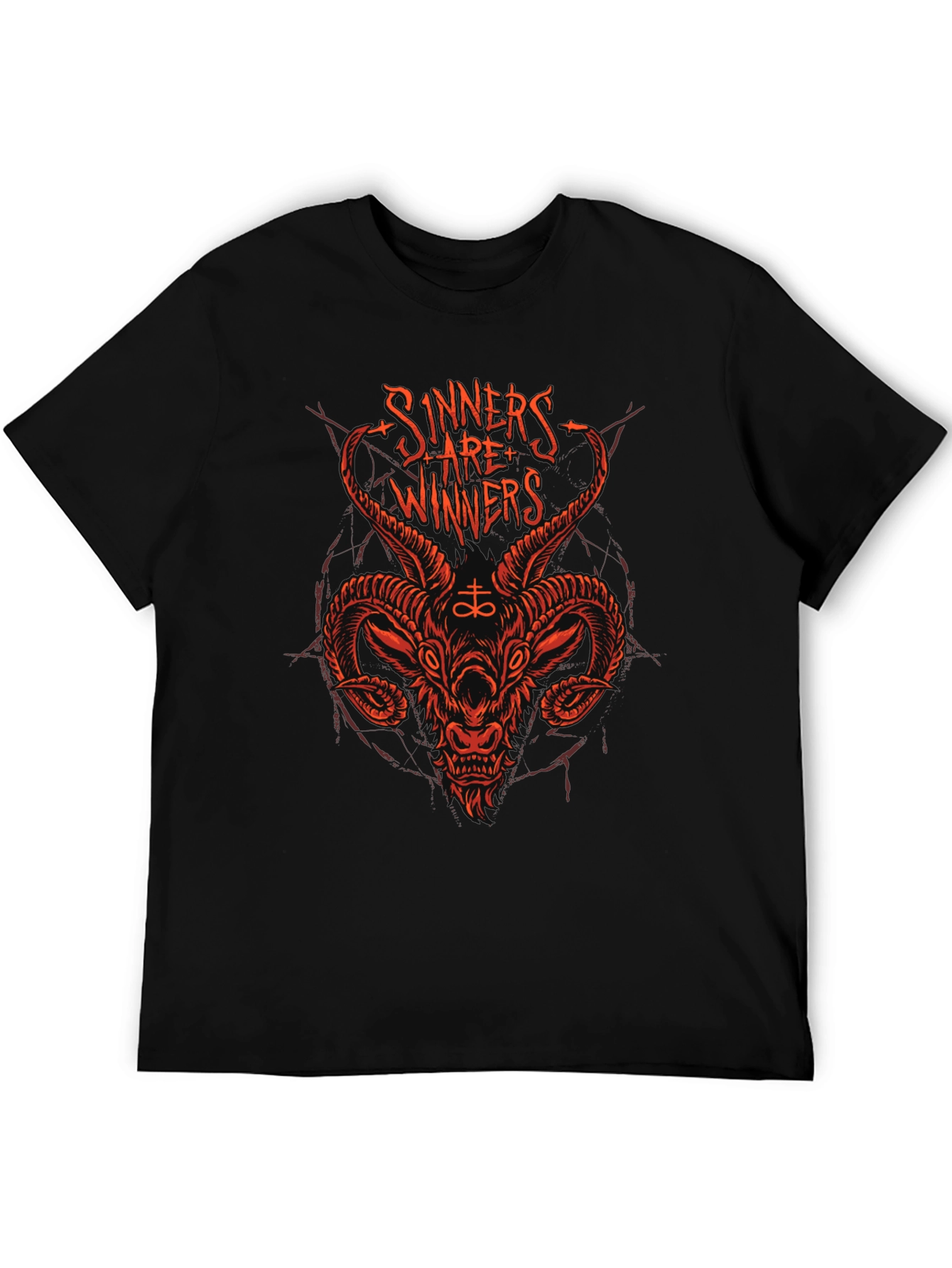 Sinners are Winners Graphic Tee - Black Cotton T-Shirt