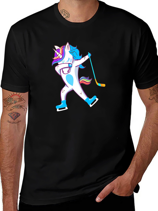 Unicorn Dabbing Hockey Player T-Shirt