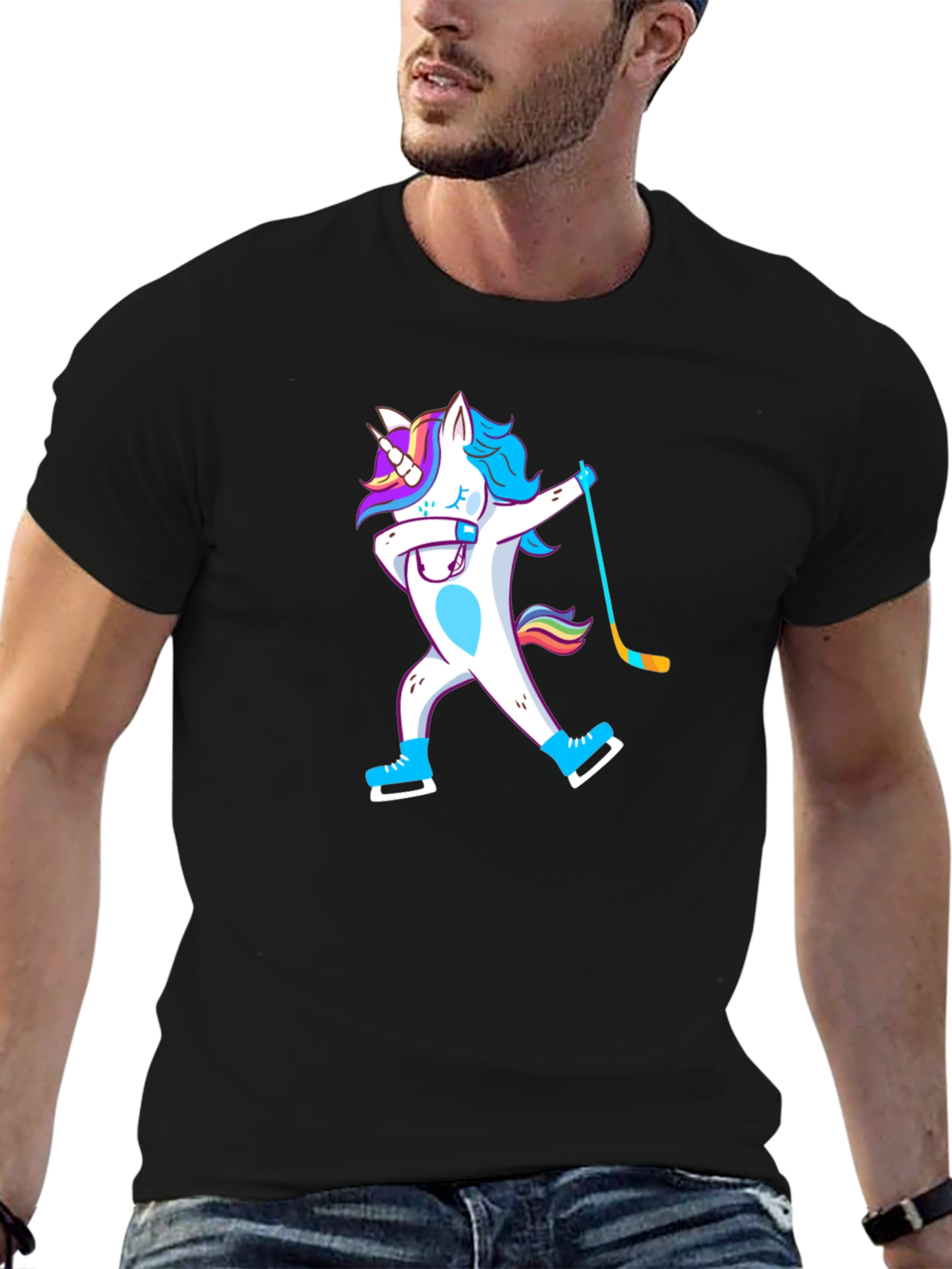 Unicorn Dabbing Hockey Player T-Shirt