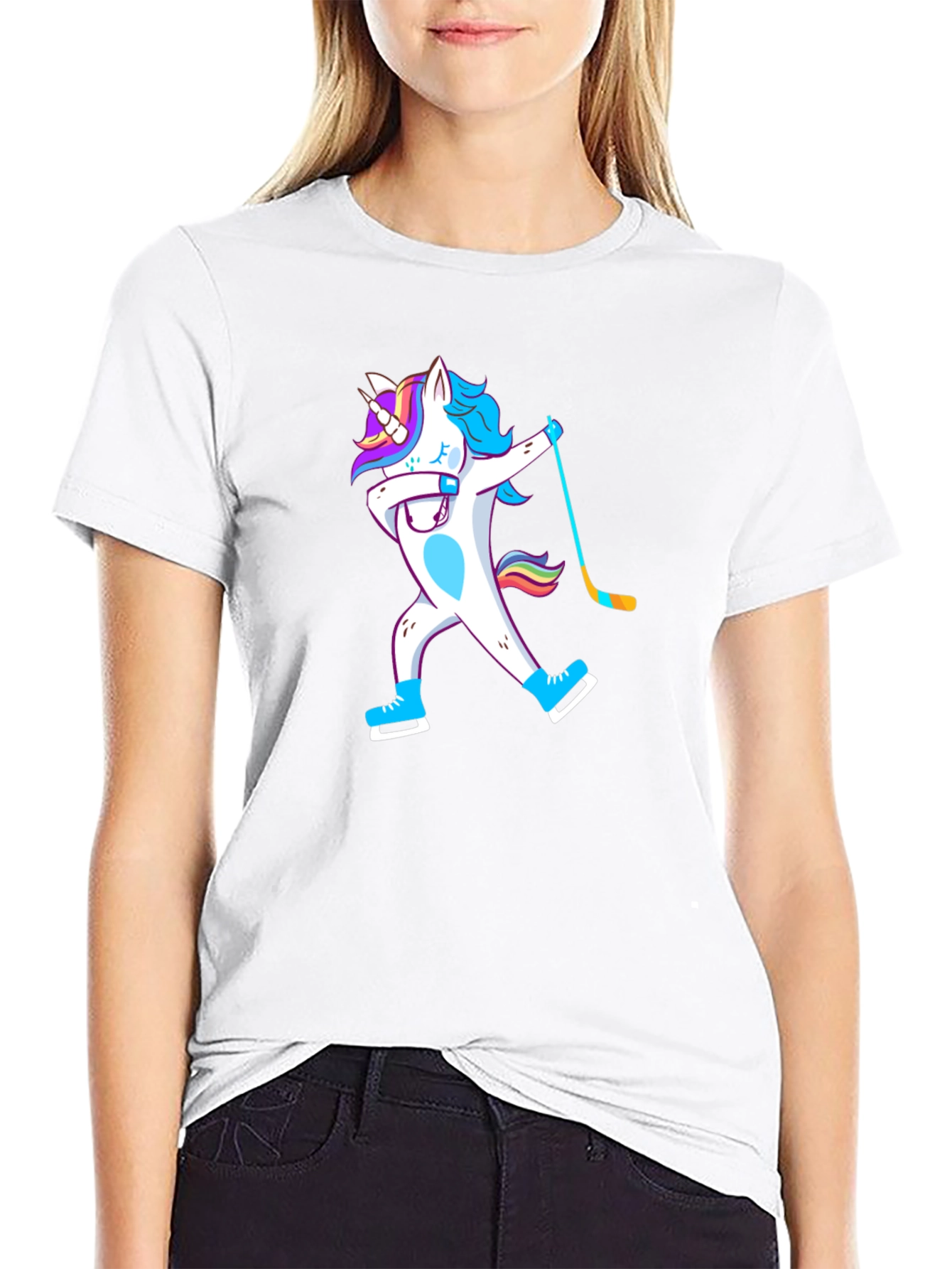 Unicorn Dabbing Hockey Player T-Shirt