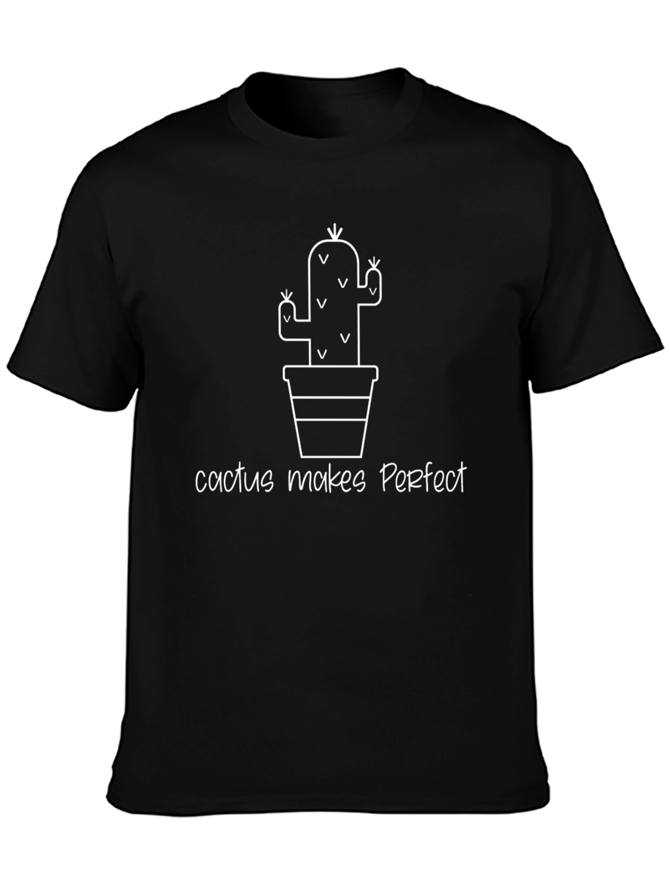 Cactus Makes Perfect T-Shirt - Black Novelty Tee
