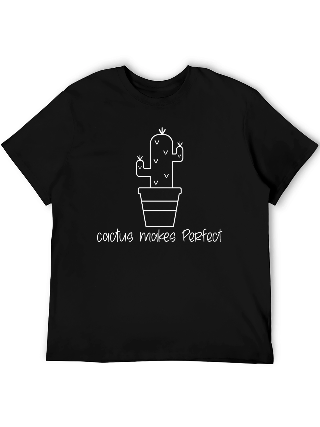 Cactus Makes Perfect T-Shirt - Black Novelty Tee