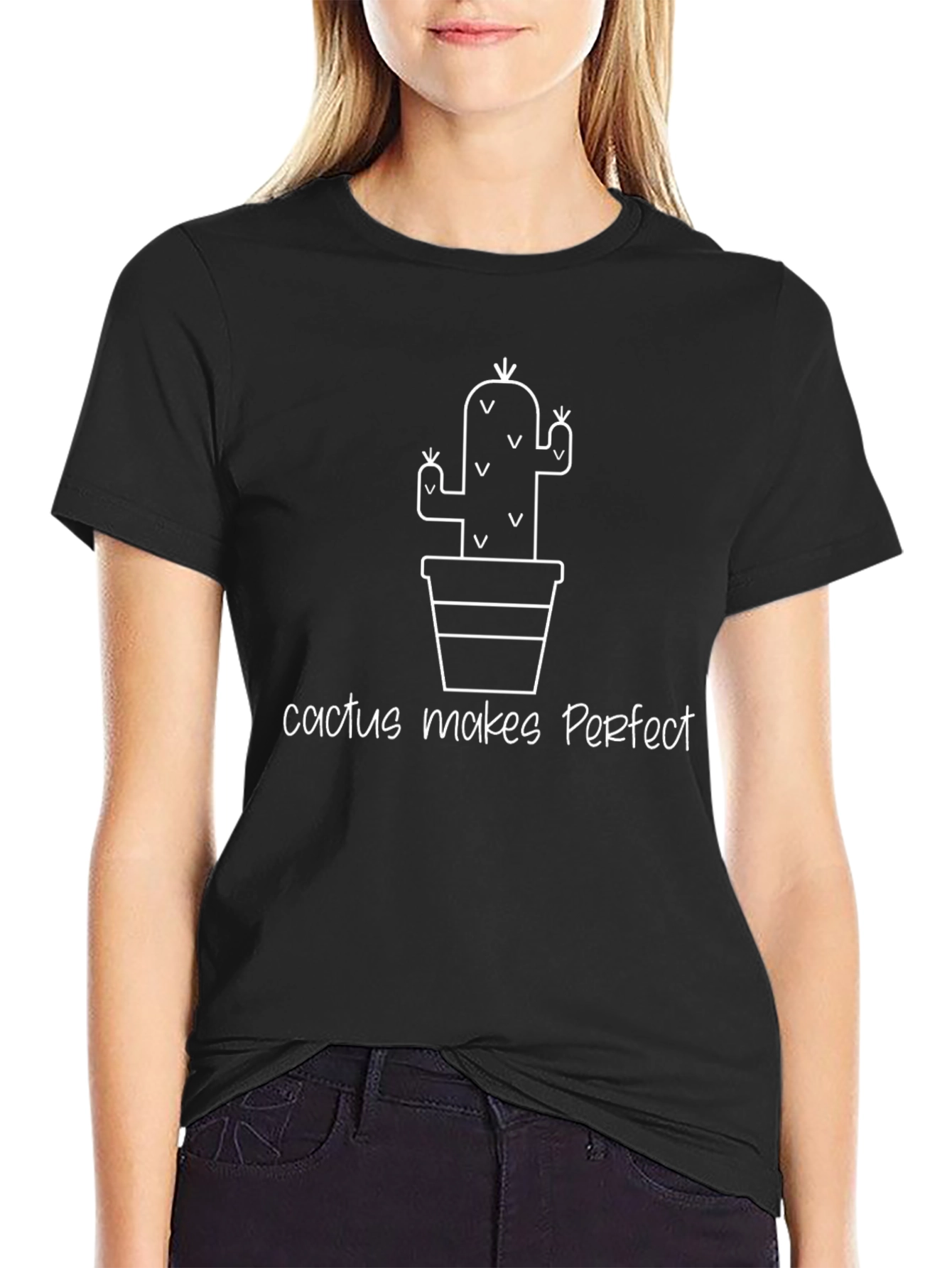 Cactus Makes Perfect T-Shirt - Black Novelty Tee