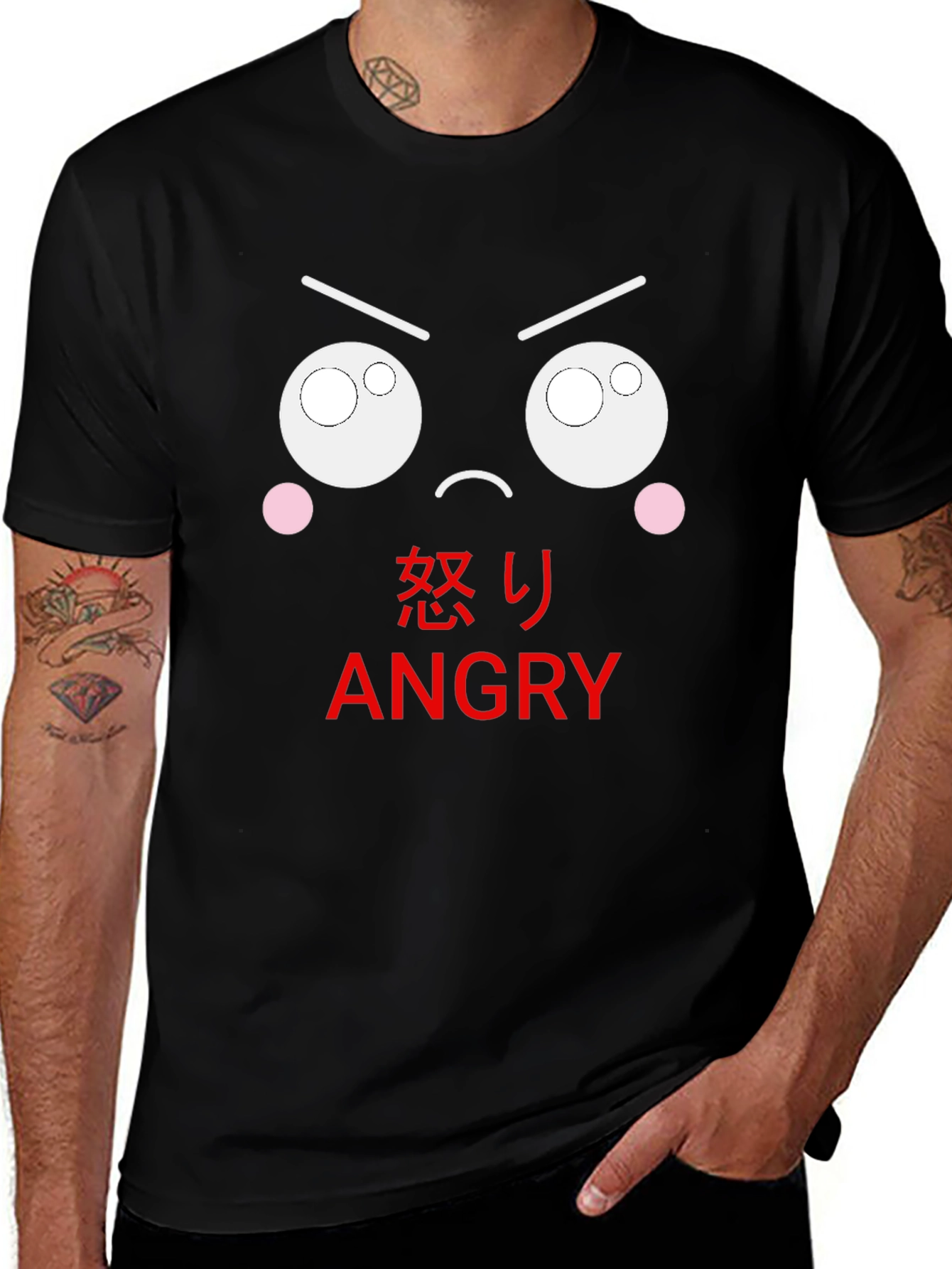Angry Emoji Black T-Shirt