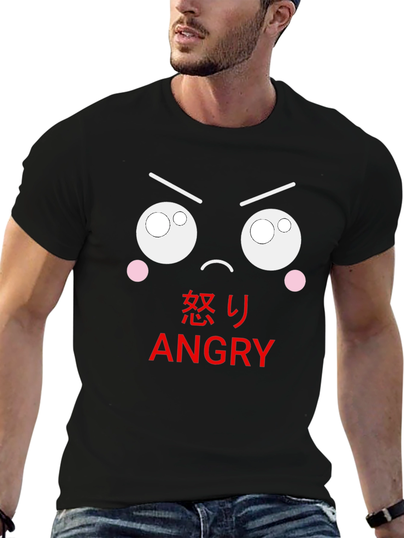 Angry Emoji Black T-Shirt