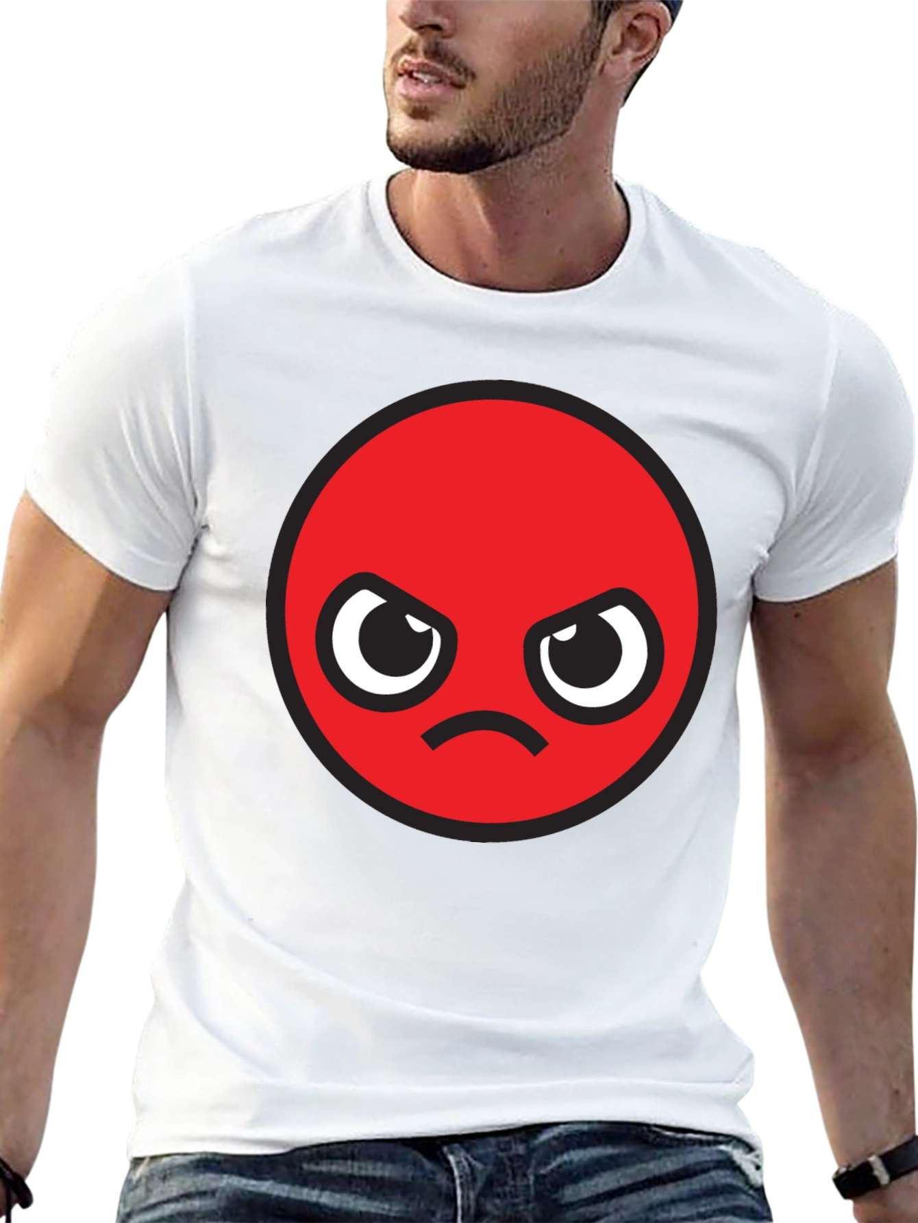 Angry Emoji Graphic Black T-Shirt