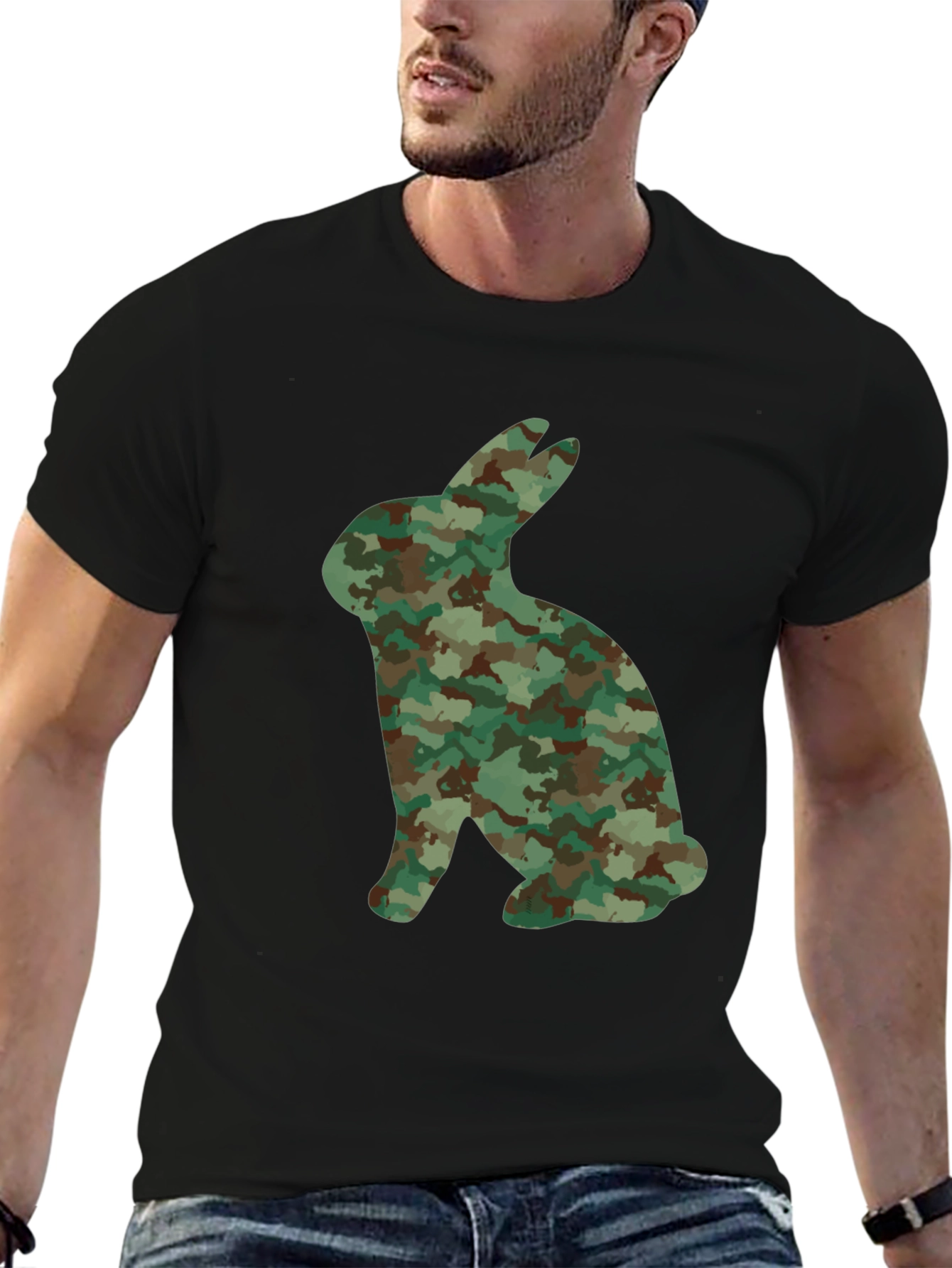 Camo Bunny T-Shirt - Unique Graphic Tee