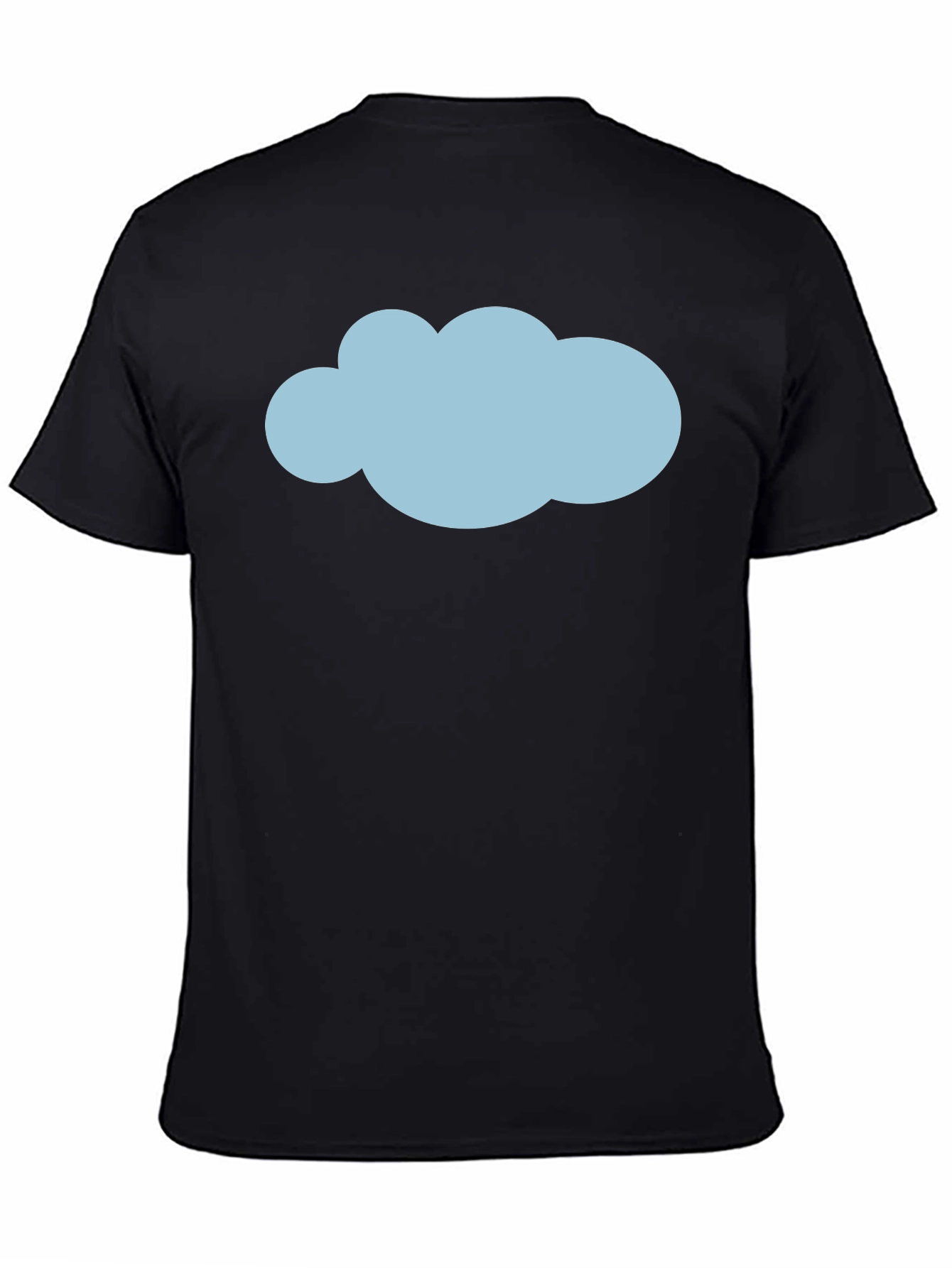 Mens Black T-Shirt with Blue Cloud Graphic