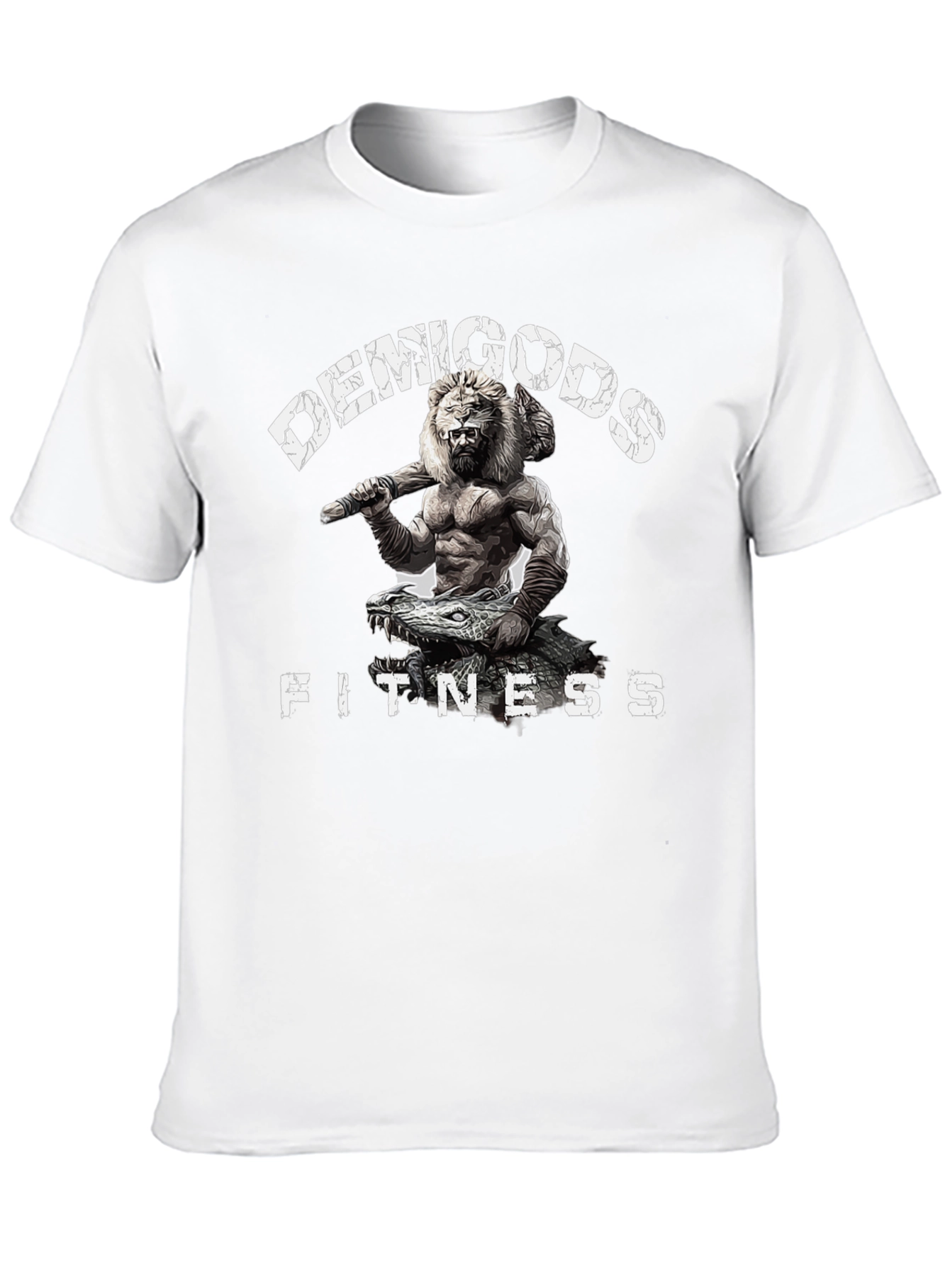 Demigods Fitness Graphic T-Shirt - Lion Warrior
