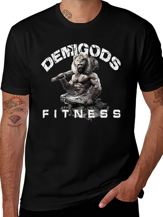 Demigods Fitness Graphic T-Shirt - Lion Warrior