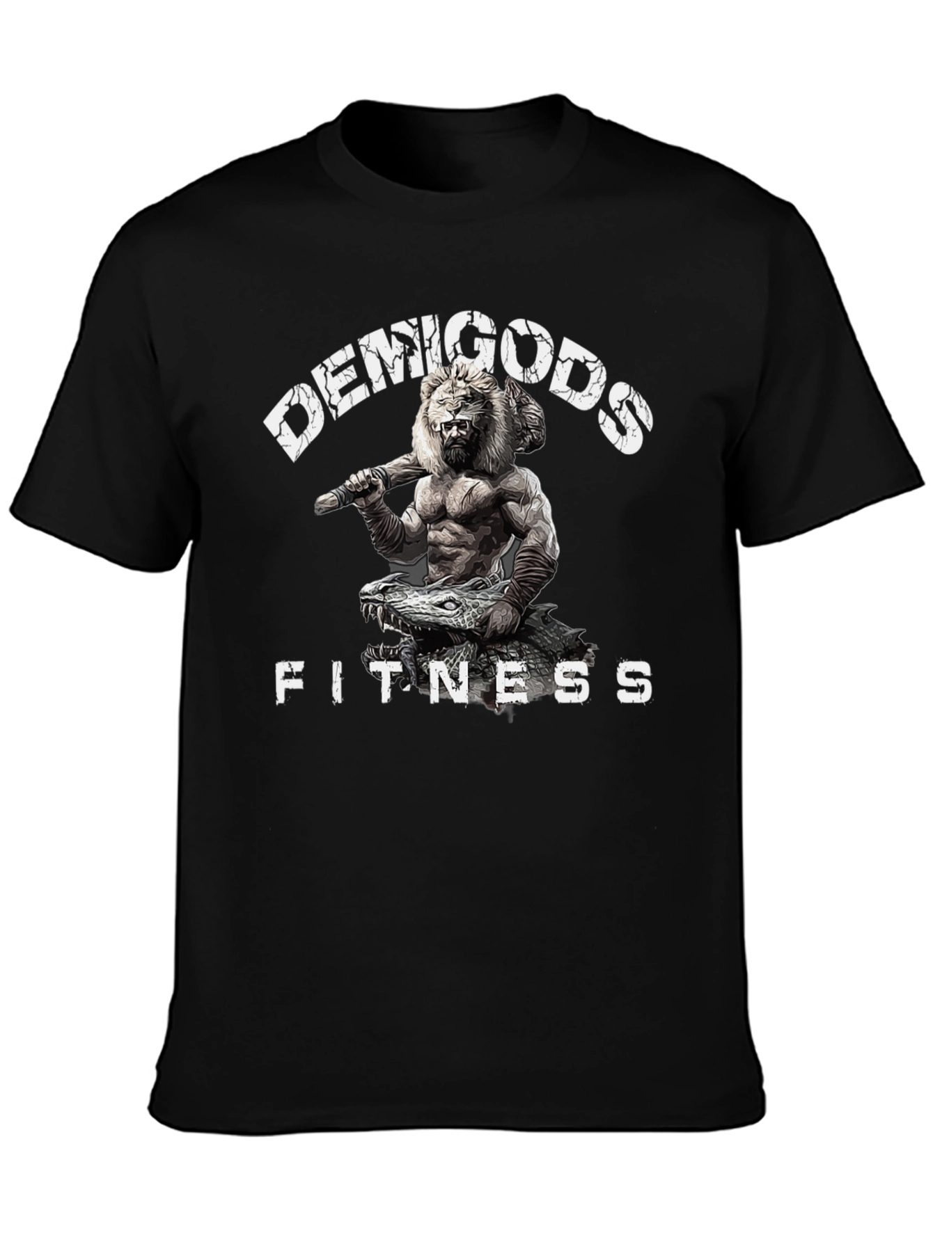 Demigods Fitness Graphic T-Shirt - Lion Warrior