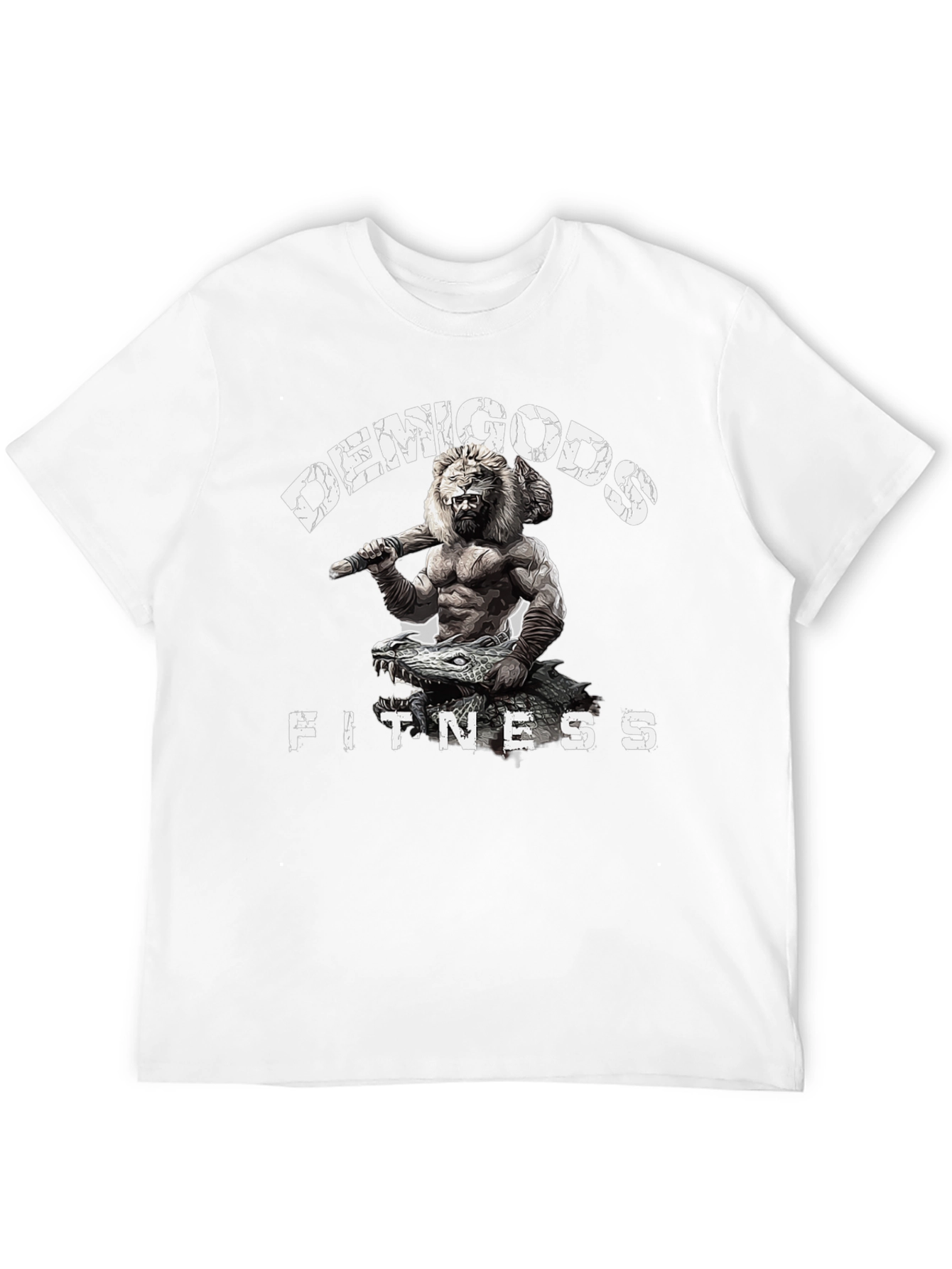 Demigods Fitness Graphic T-Shirt - Lion Warrior