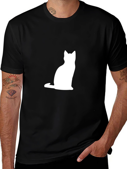 Cat Silhouette T-Shirt - Classic Black Tee