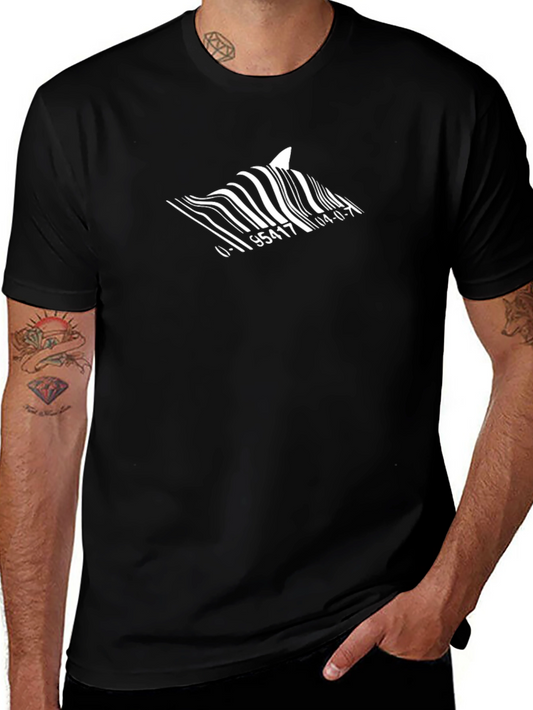 Shark Barcode T-Shirt - Unique Graphic Tee